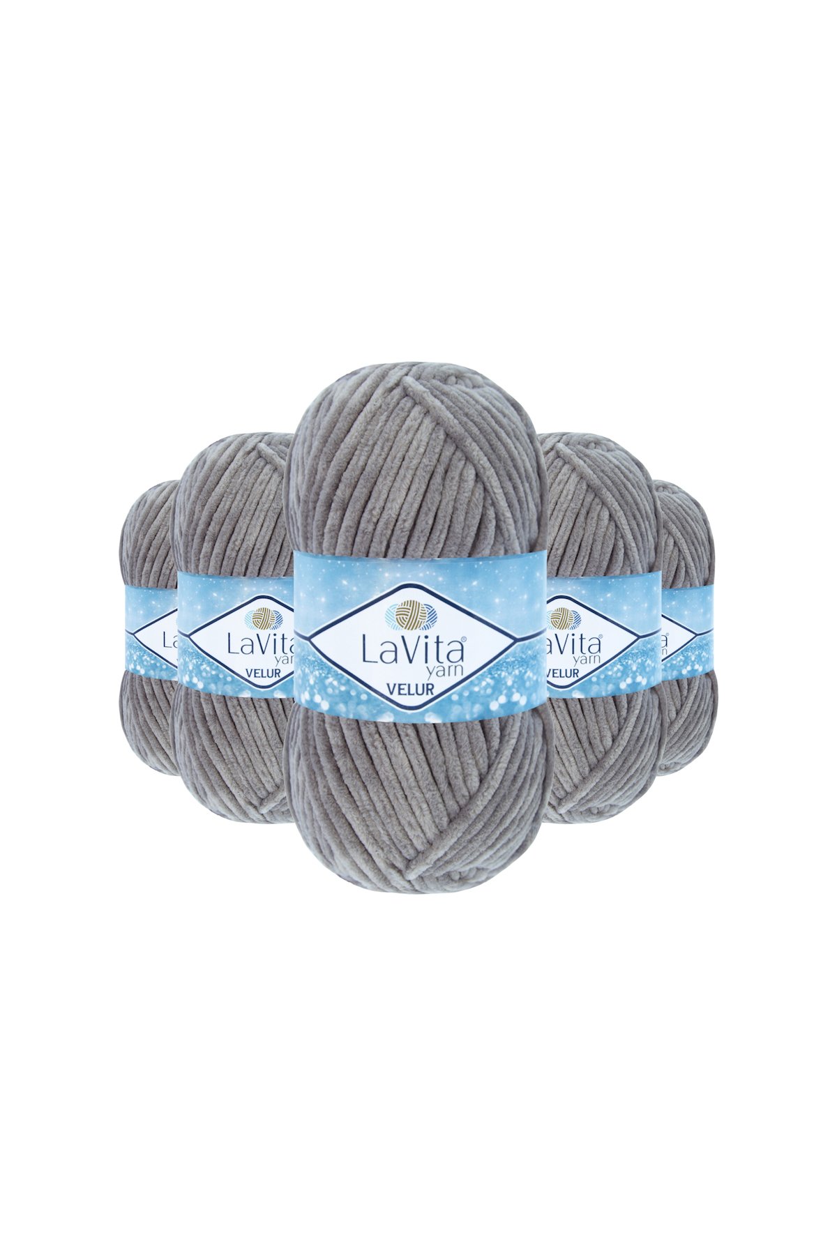 Velur Kadife El Örgü İpi %100 Polyester 500gr 5 ADET (6001 GRİ)