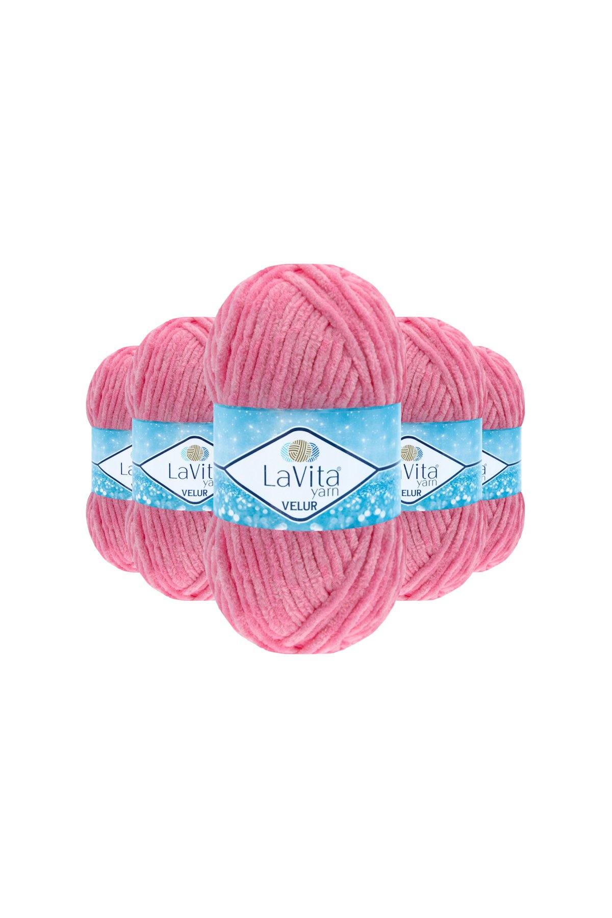 Velur Kadife El Örgü İpi %100 Polyester 500gr 5 ADET (4017 ŞEKER PEMBE)
