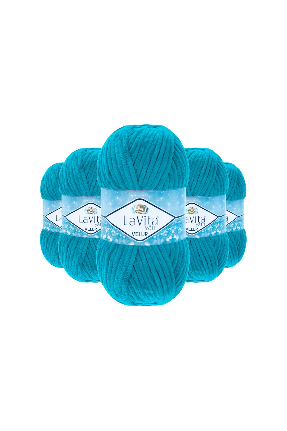 Velur Kadife El Örgü İpi %100 Polyester 500gr 5 ADET (5801 TURKUAZ)