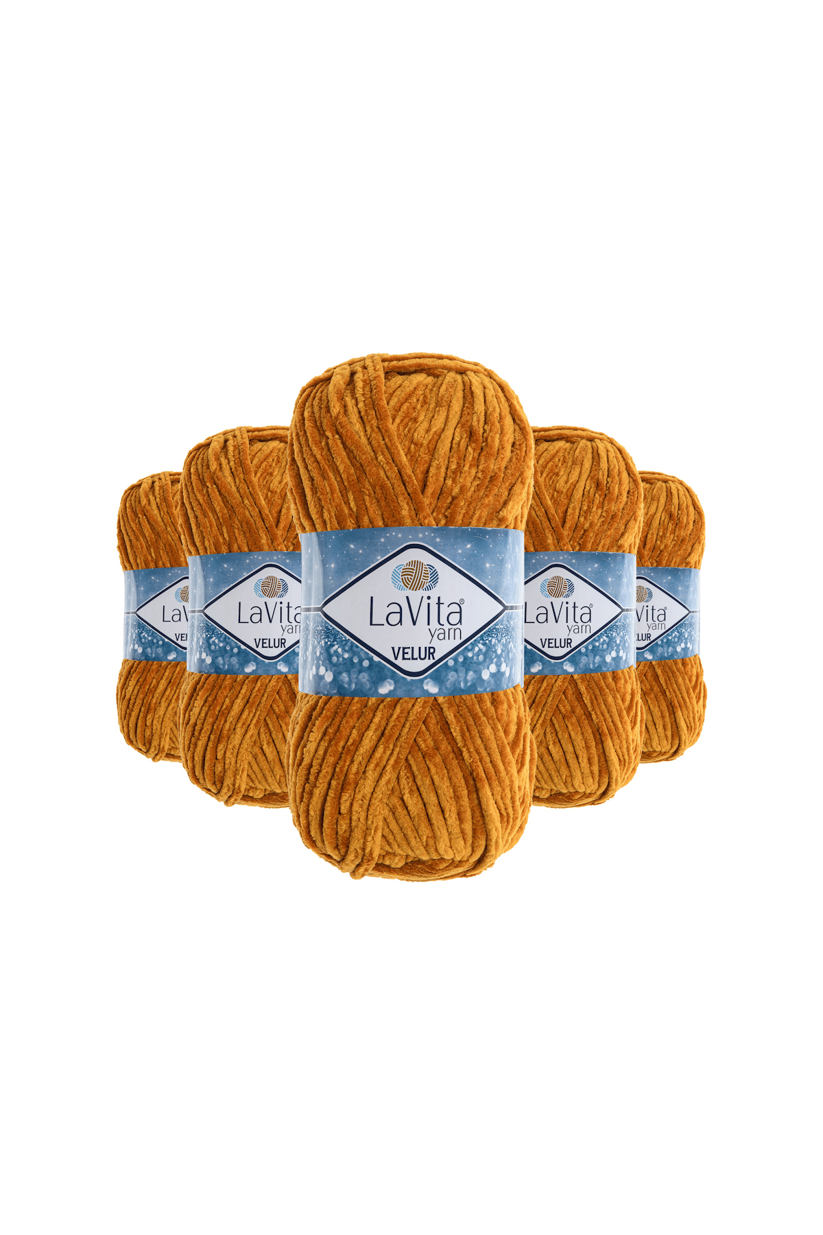 Velur Kadife El Örgü İpi %100 Polyester 500gr 5 ADET (7108 HARDAL)