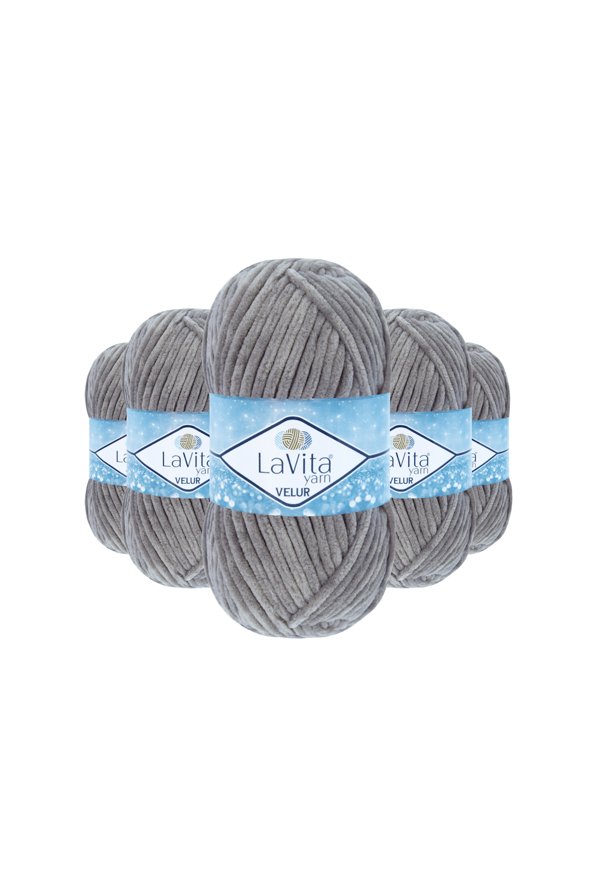 Velur Kadife El Örgü İpi %100 Polyester 500gr 5 ADET (6001 GRİ)