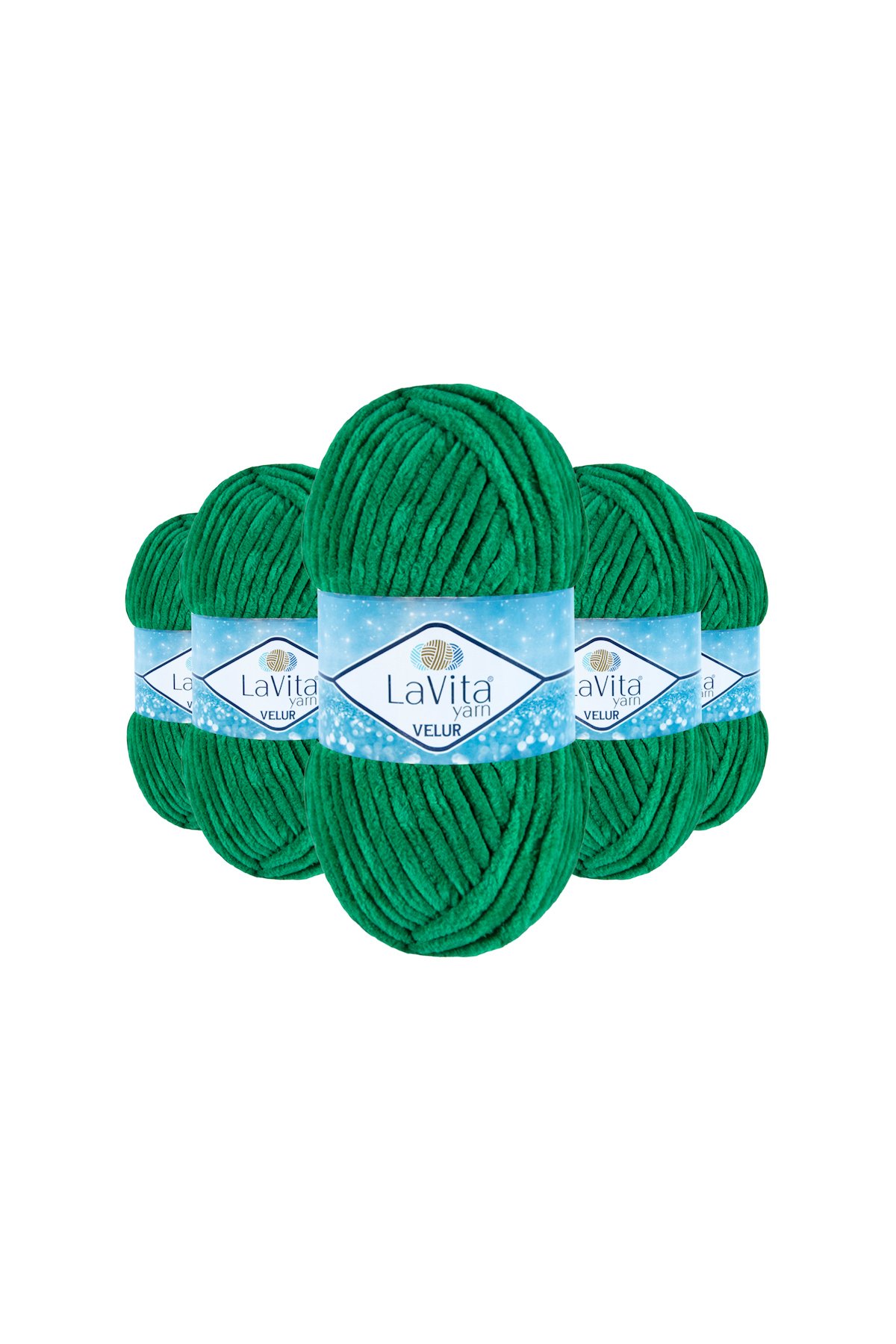 Velur Kadife El Örgü İpi %100 Polyester 500gr 5 ADET (8122 BENETON YEŞİLİ)