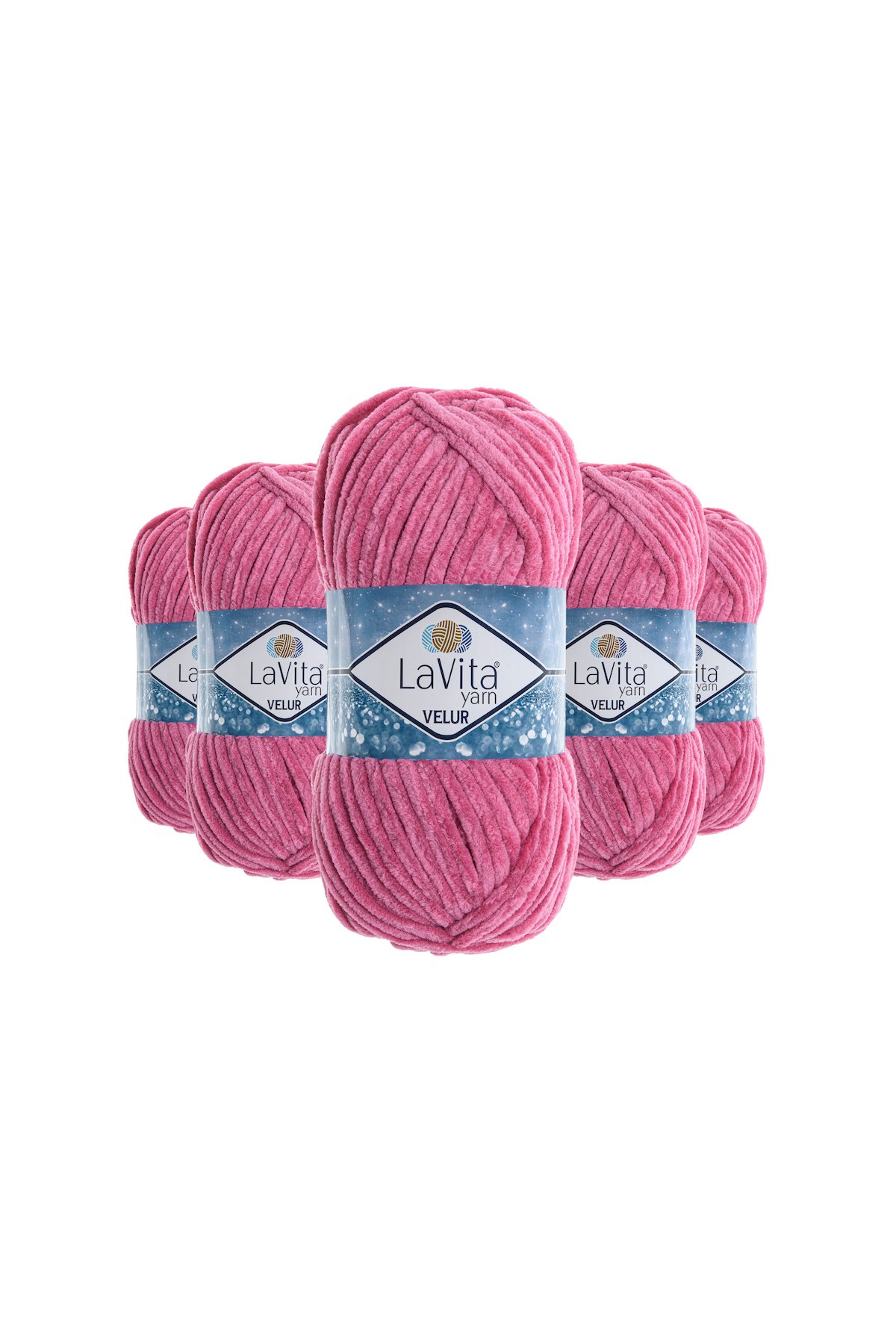 Velur Kadife El Örgü İpi %100 Polyester 500gr 5 ADET (4121 GÜL KURUSU)