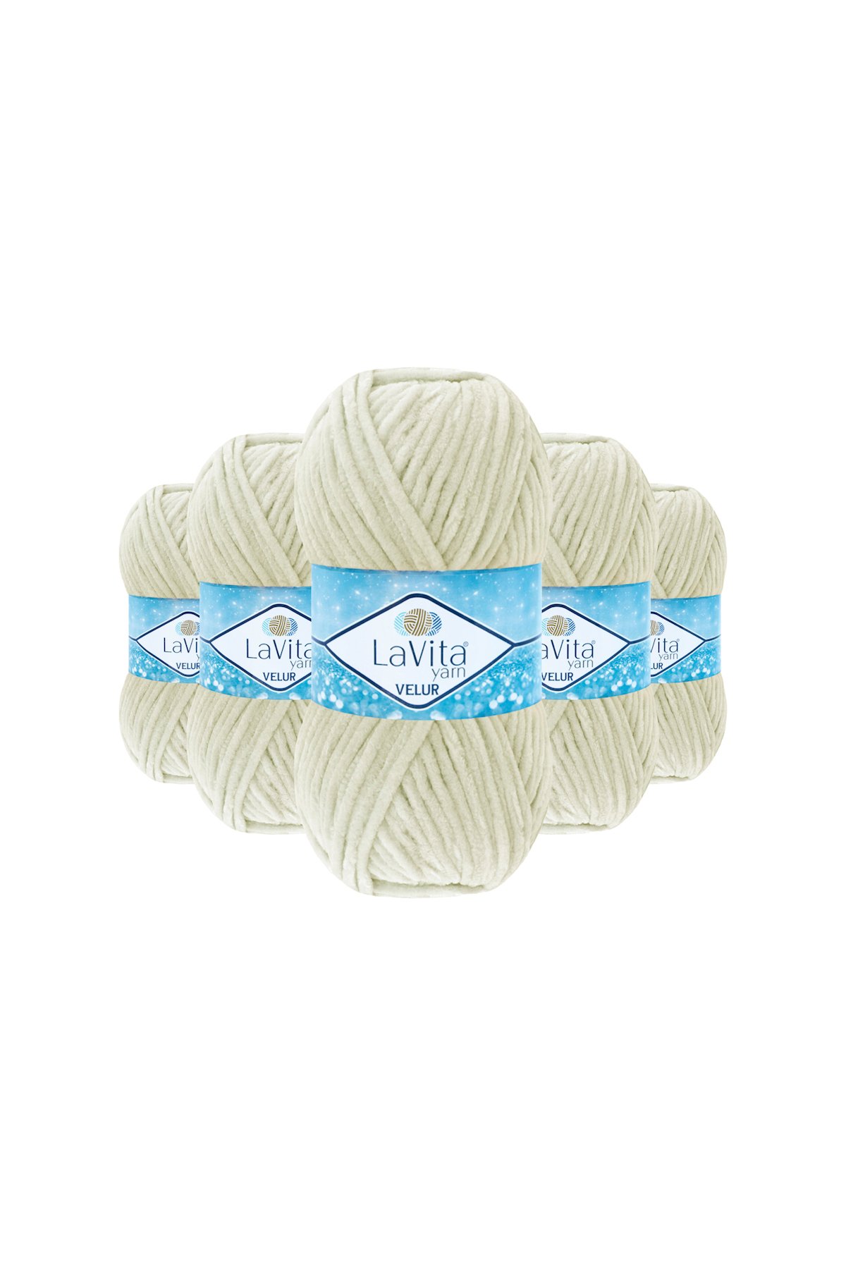 Velur Kadife El Örgü İpi %100 Polyester 500gr 5 ADET (1044 KREM)