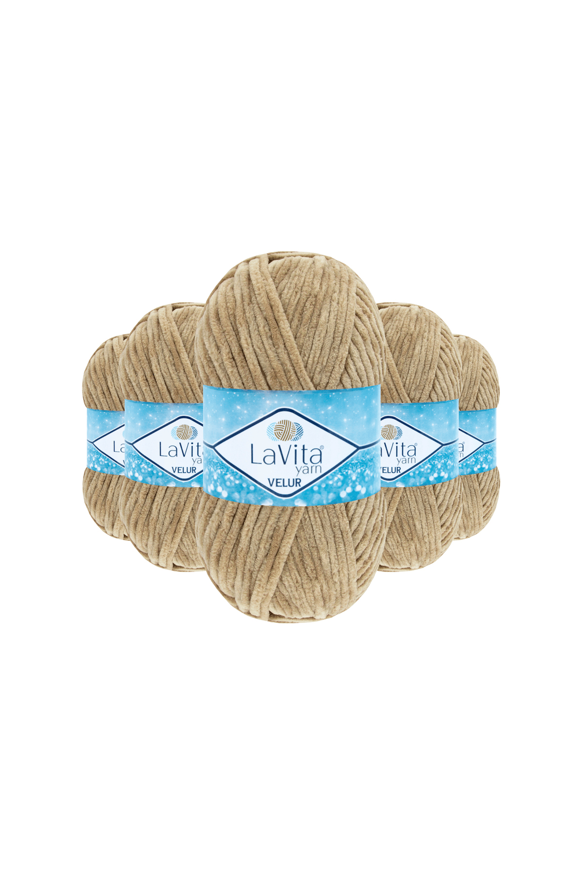 Velur Kadife El Örgü İpi %100 Polyester 500gr 5 ADET (7119 SAND)