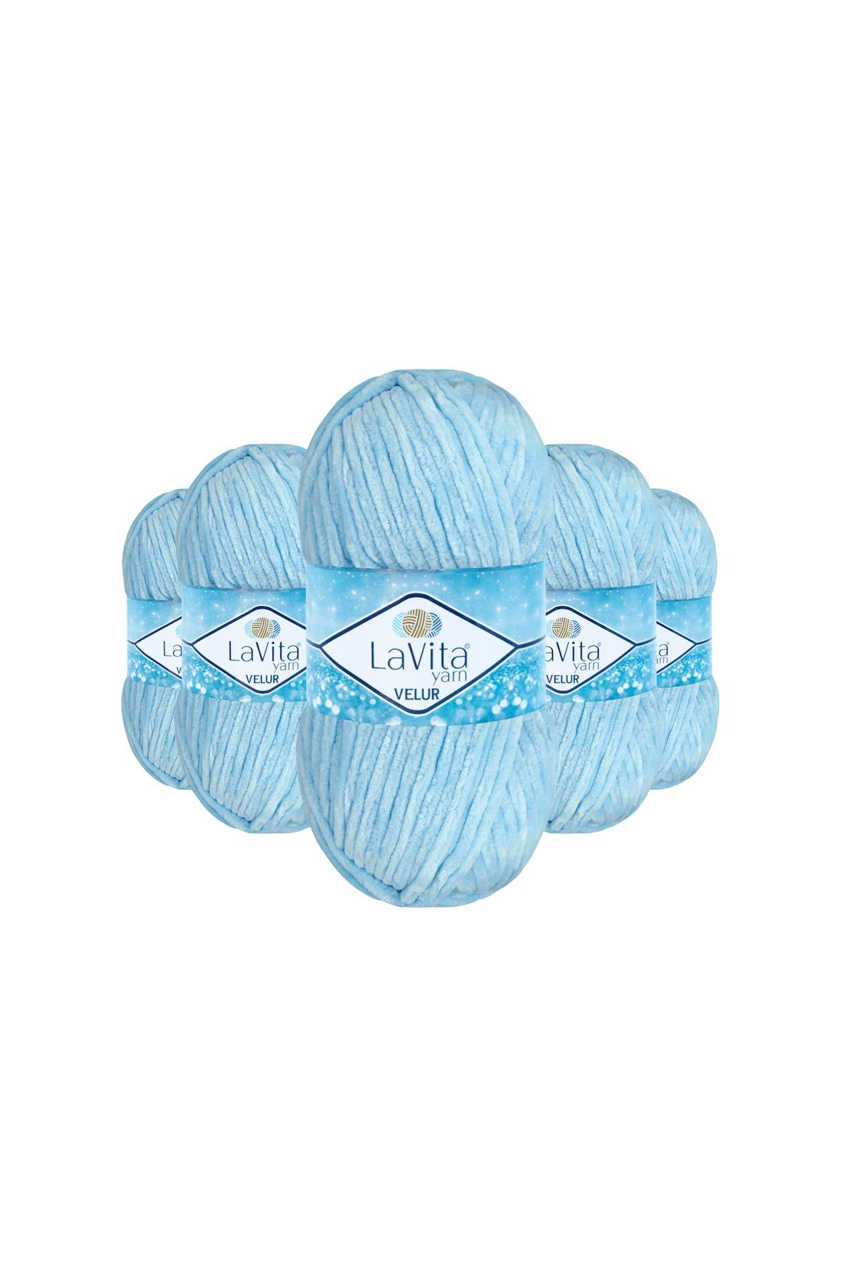 Velur Kadife El Örgü İpi %100 Polyester 500gr 5 ADET (5010 MAVİ)
