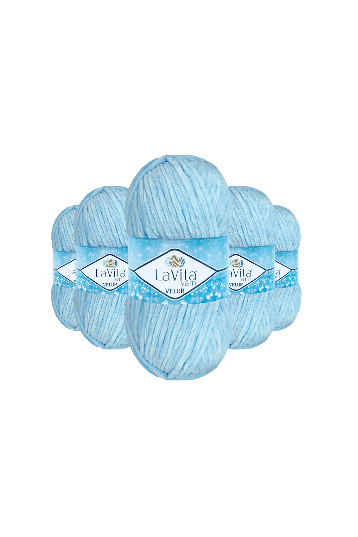 Velur Kadife El Örgü İpi %100 Polyester 500gr 5 ADET (5010 MAVİ)