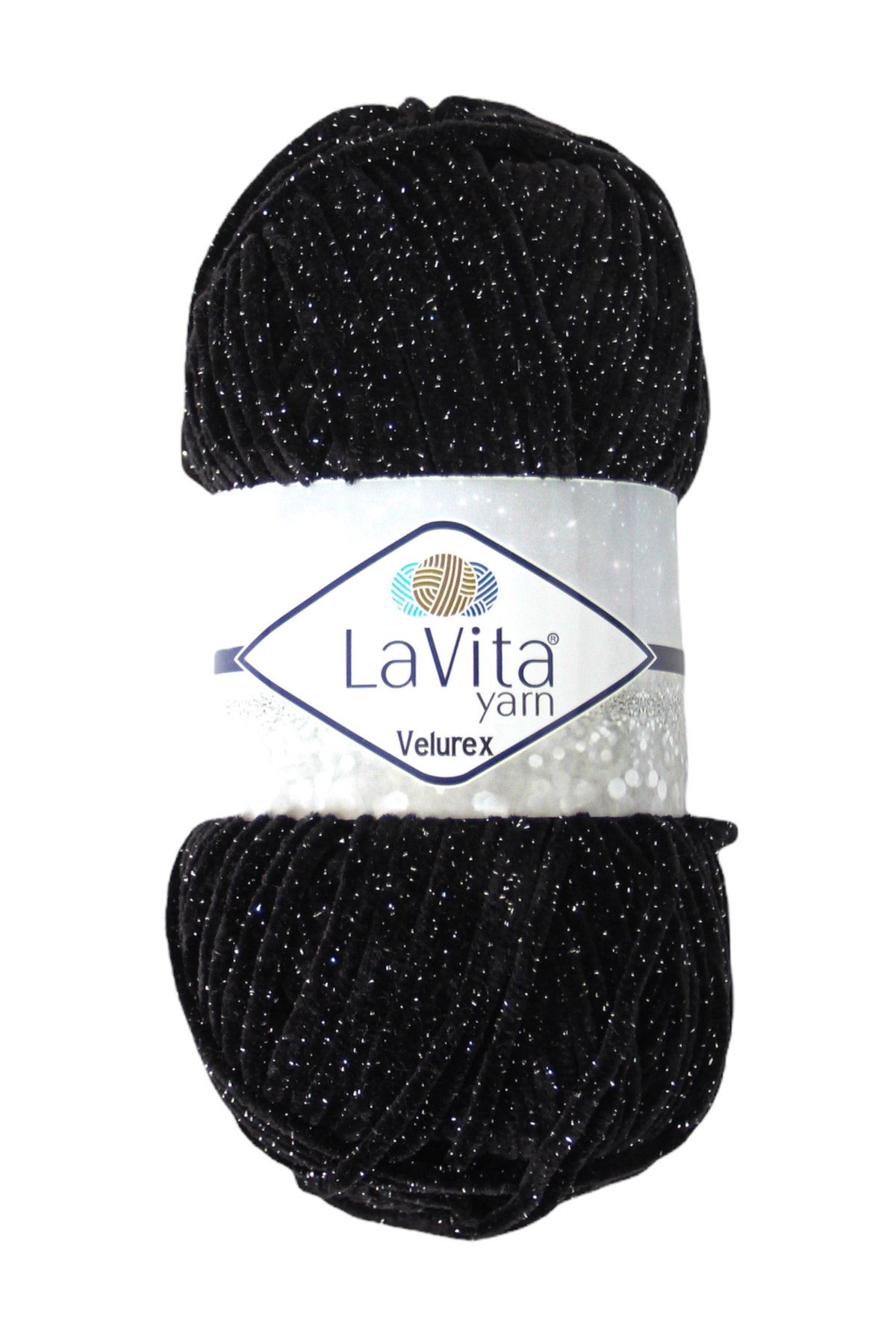 Velurex Simli El Örgü İpi %90 Polyester %10 Lurex 100gr (6500 SİYAH)