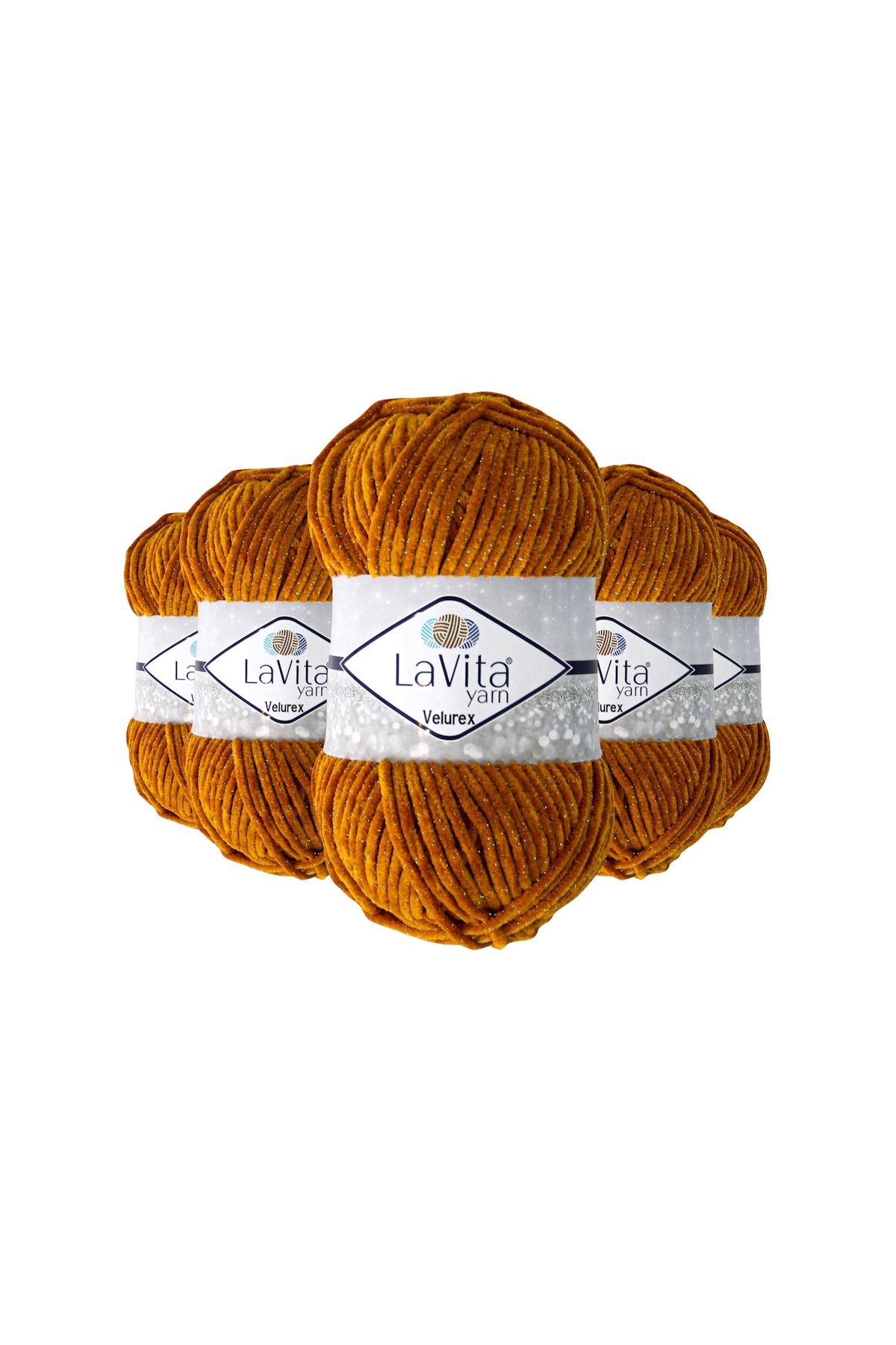 Velurex Simli El Örgü İpi %90 Polyester %10 Lurex 500gr 5 ADET (7108 HARDAL)