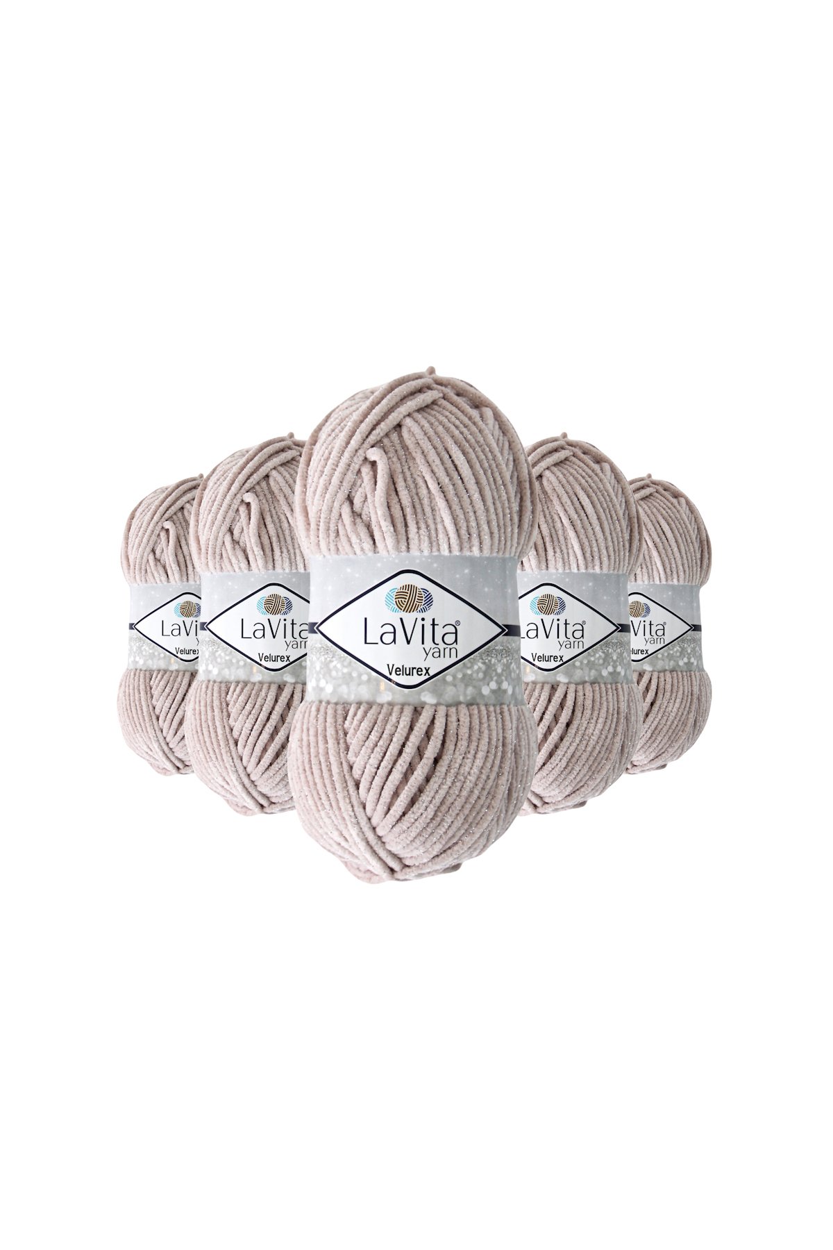 Velurex Simli El Örgü İpi %90 Polyester %10 Lurex 500gr 5 ADET (4140 TOZ PEMBE)