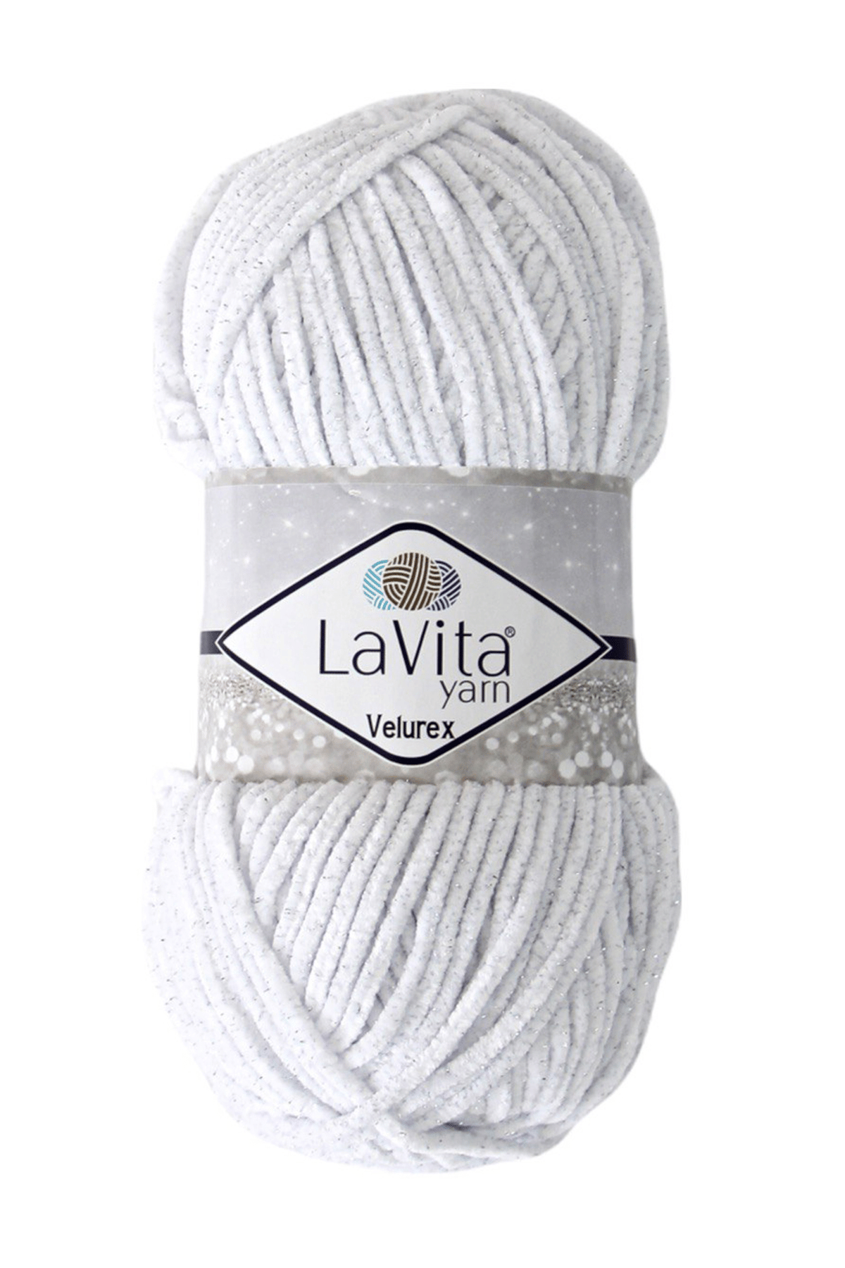 Velurex Simli El Örgü İpi %90 Polyester %10 Lurex 100gr  (1002 OPTİK BEYAZ)