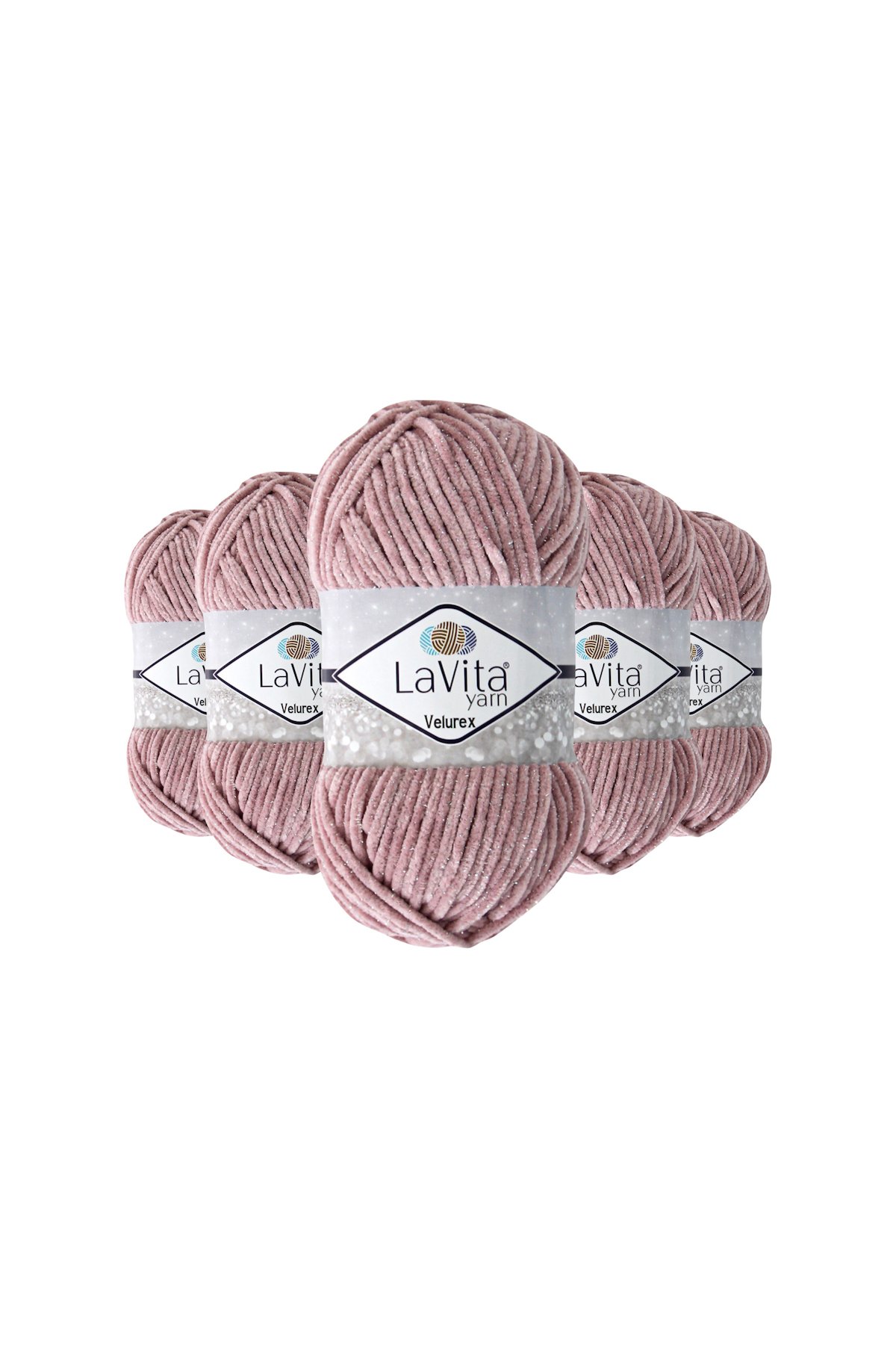 Velurex Simli El Örgü İpi %90 Polyester %10 Lurex 500gr 5 ADET (4002 PEMBE)