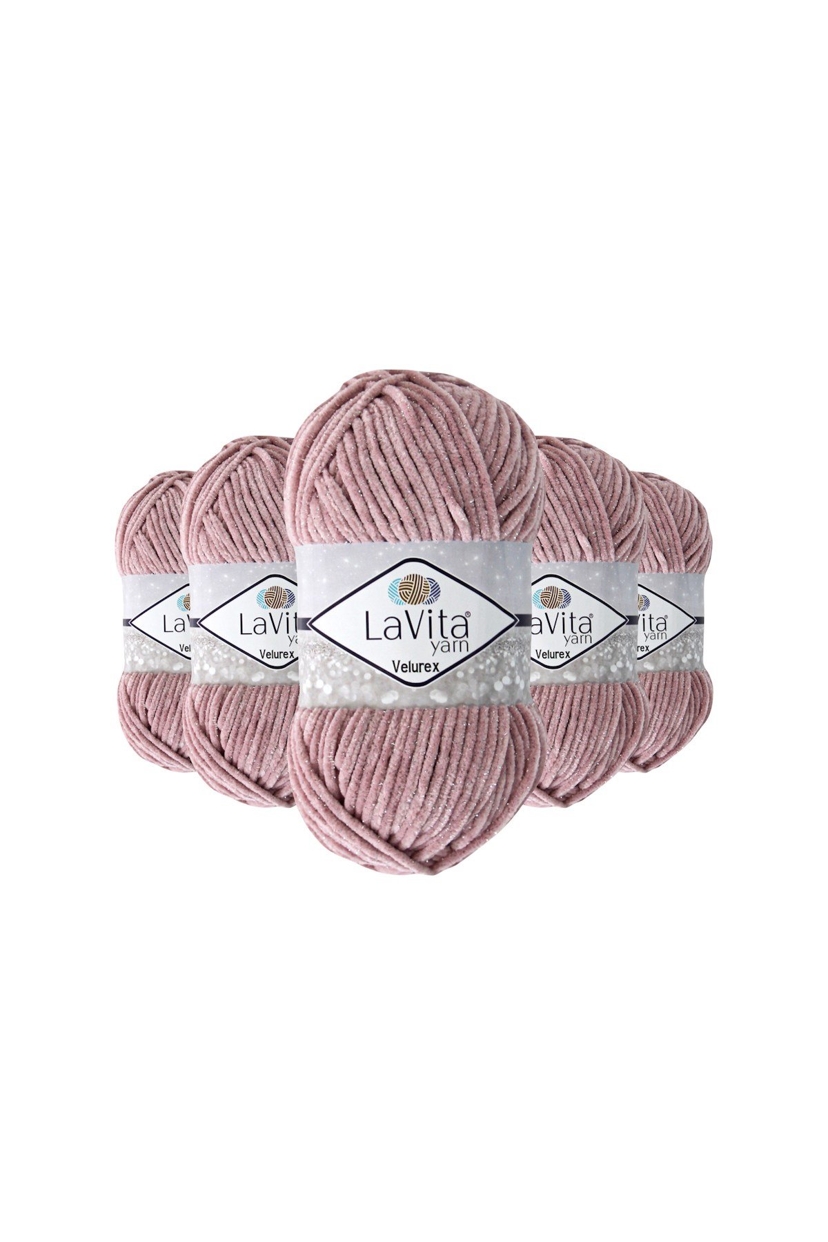 Velurex Simli El Örgü İpi %90 Polyester %10 Lurex 500gr 5 ADET (4002 PEMBE)