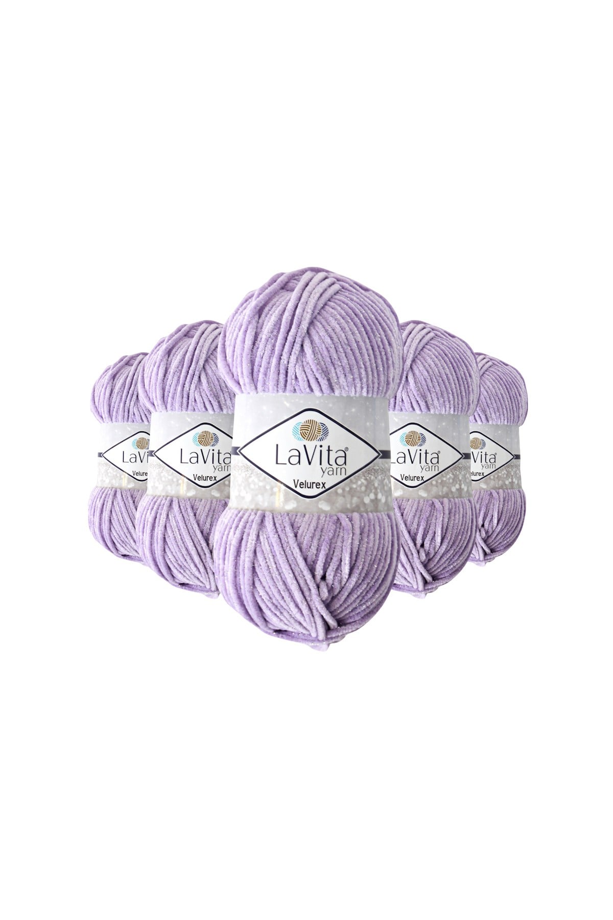 Velurex Simli El Örgü İpi %90 Polyester %10 Lurex 500gr 5 ADET (5101 LİLA)