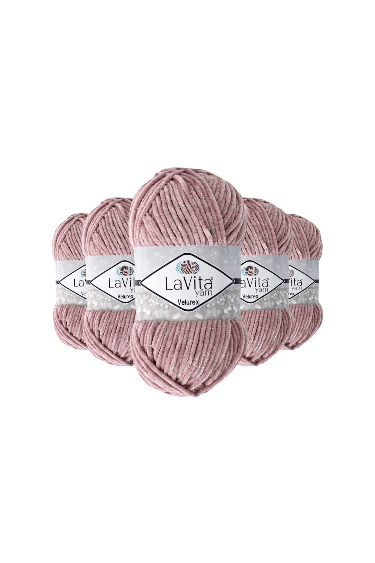 Velurex Simli El Örgü İpi %90 Polyester %10 Lurex 500gr 5 ADET (4002 PEMBE)