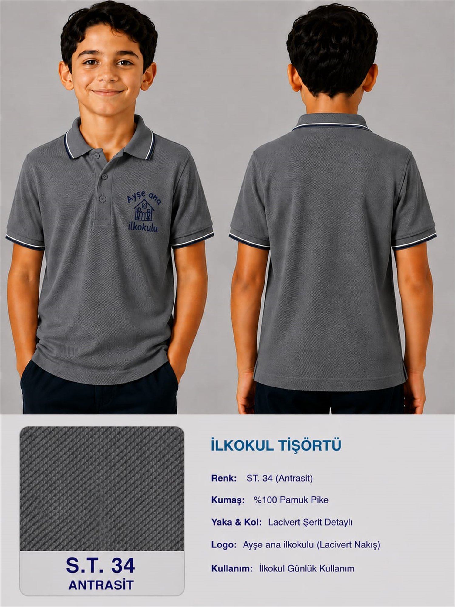 OKUL POLO YAKA KISA KOL
