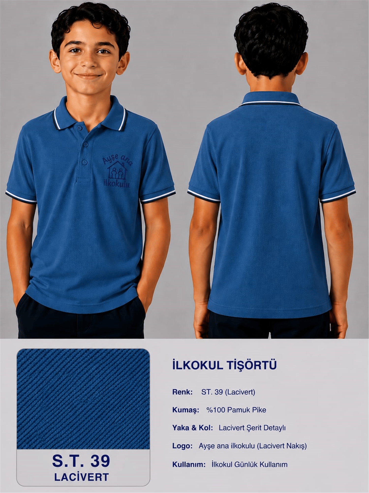 OKUL POLO YAKA KISA KOL