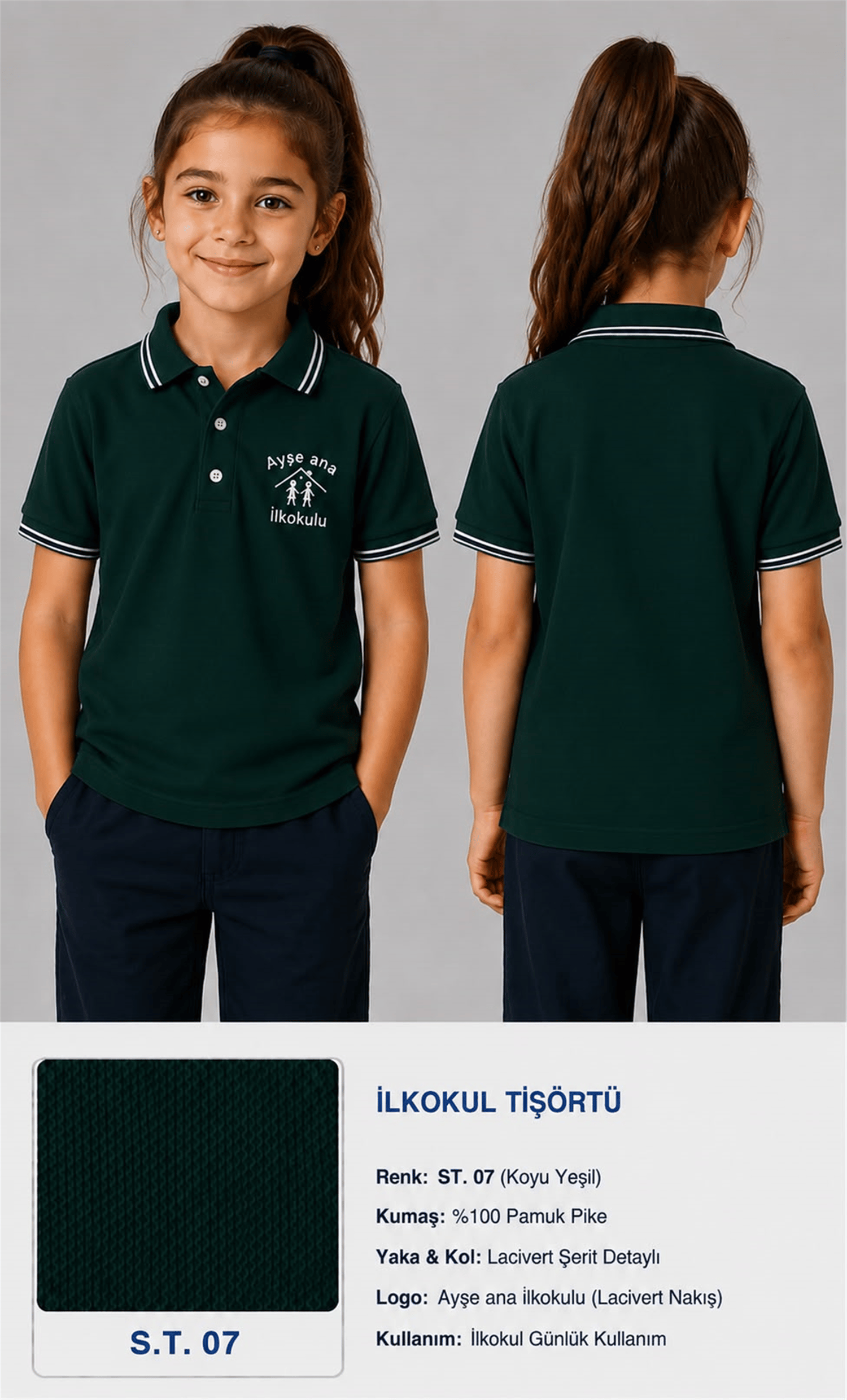 OKUL POLO YAKA KISA KOL