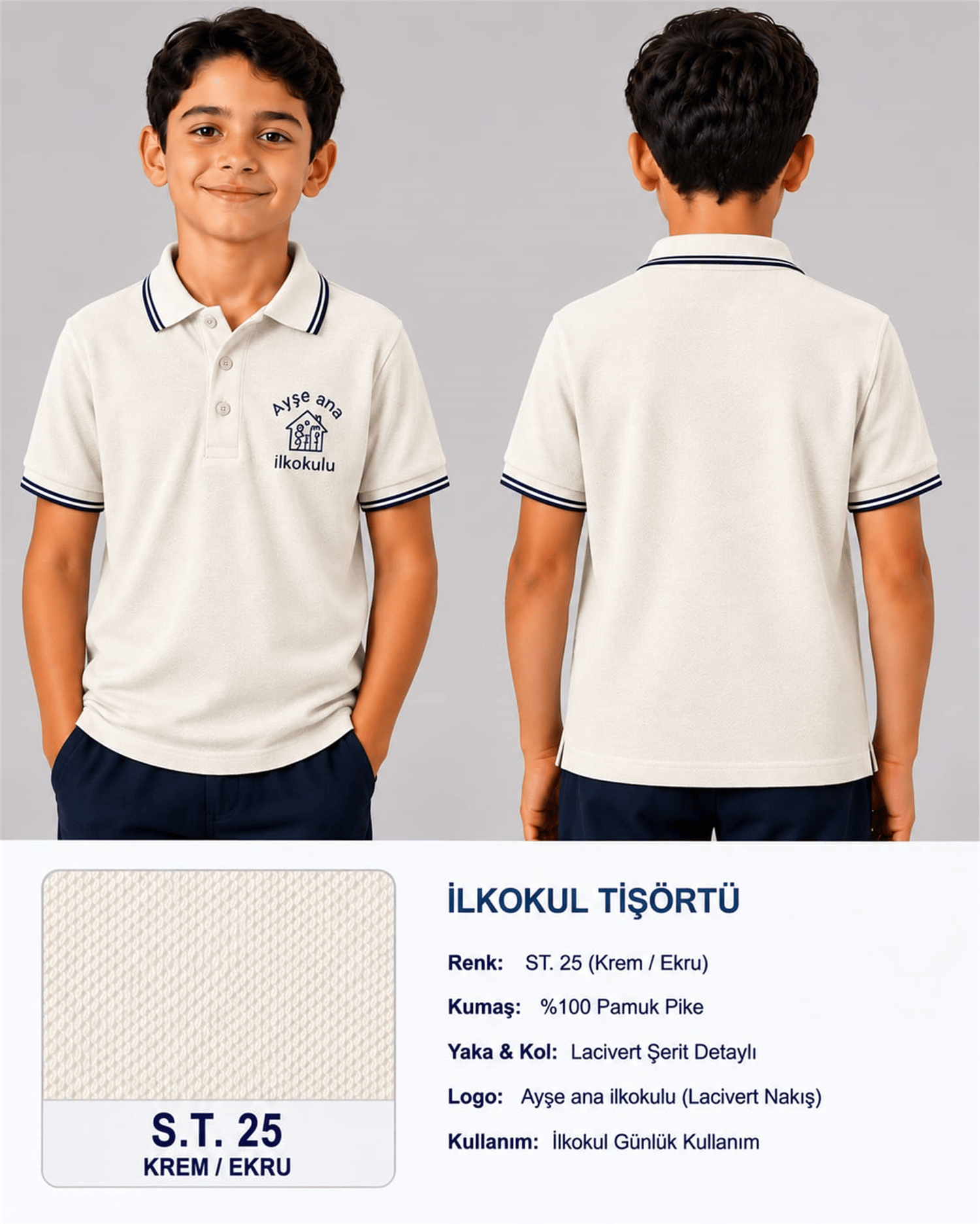 OKUL POLO YAKA KISA KOL