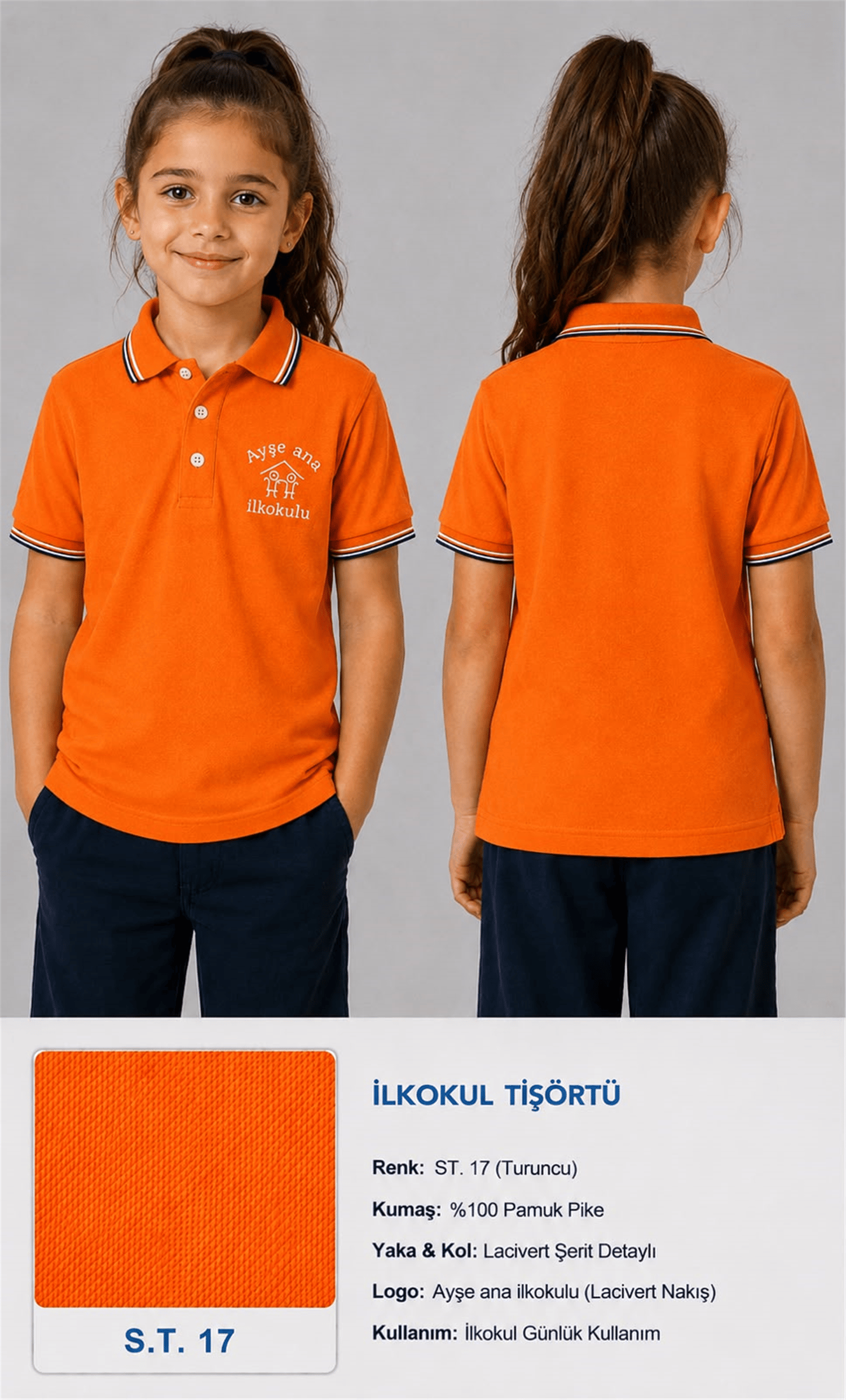 OKUL POLO YAKA KISA KOL