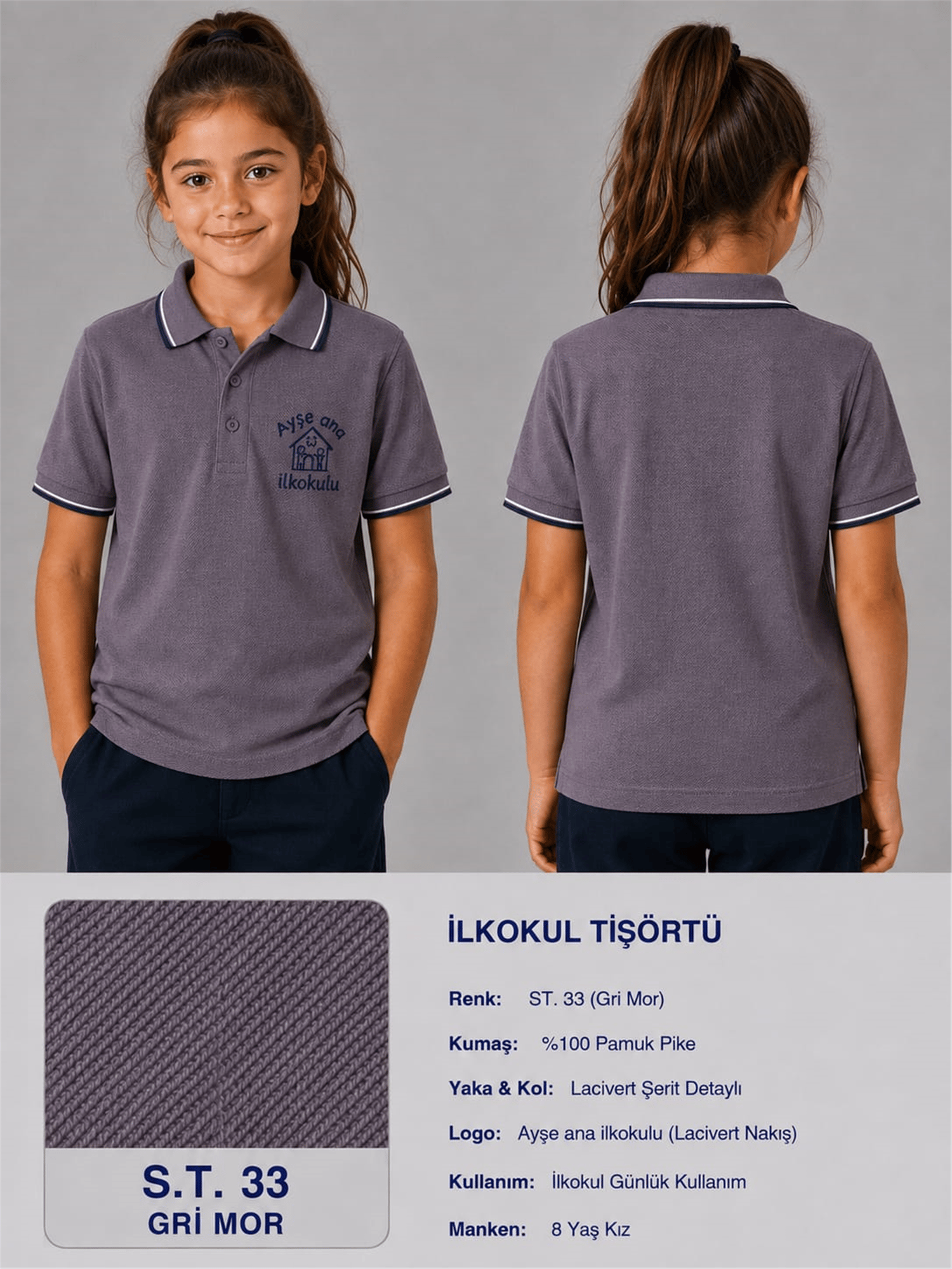 OKUL POLO YAKA KISA KOL