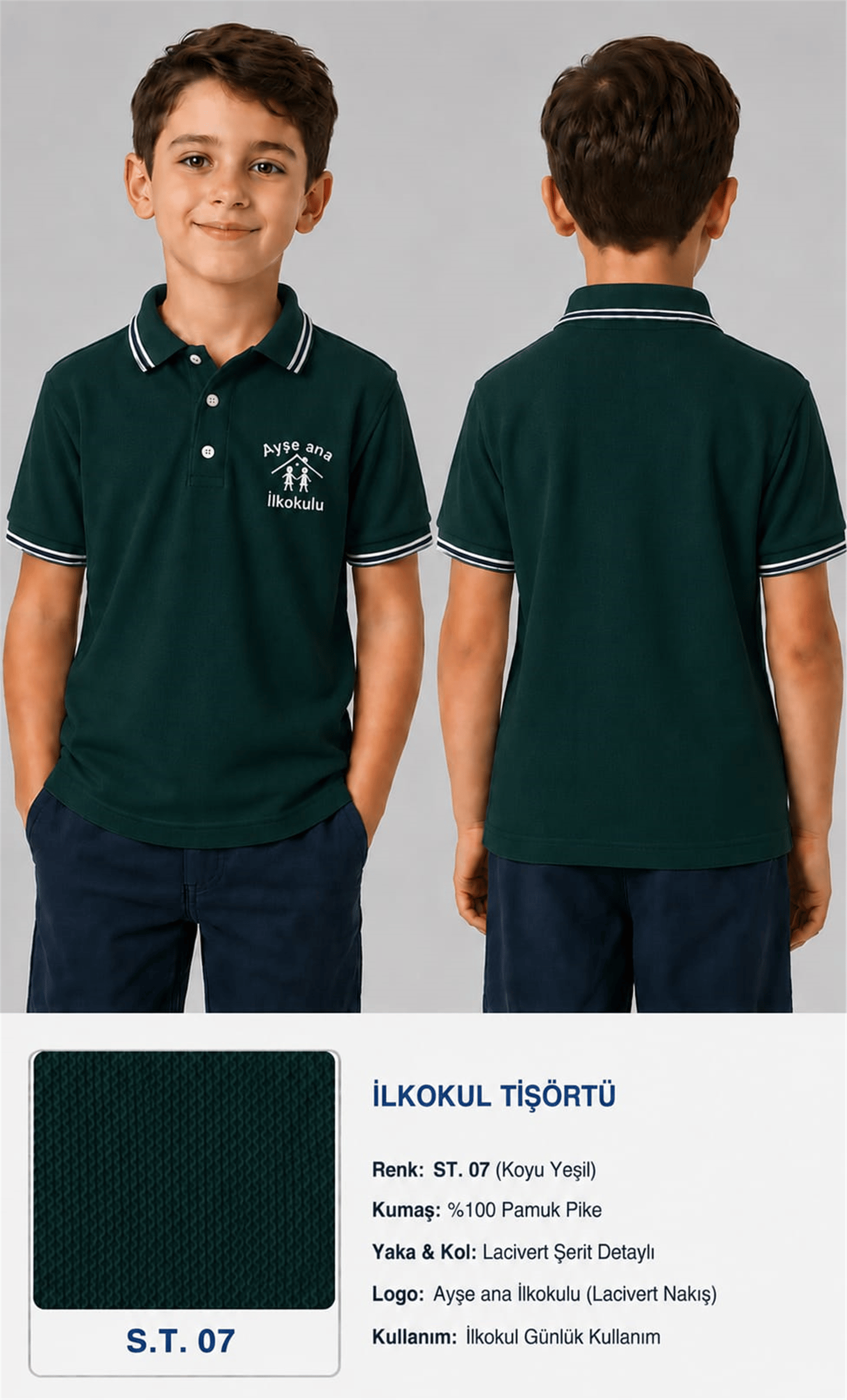 OKUL POLO YAKA KISA KOL