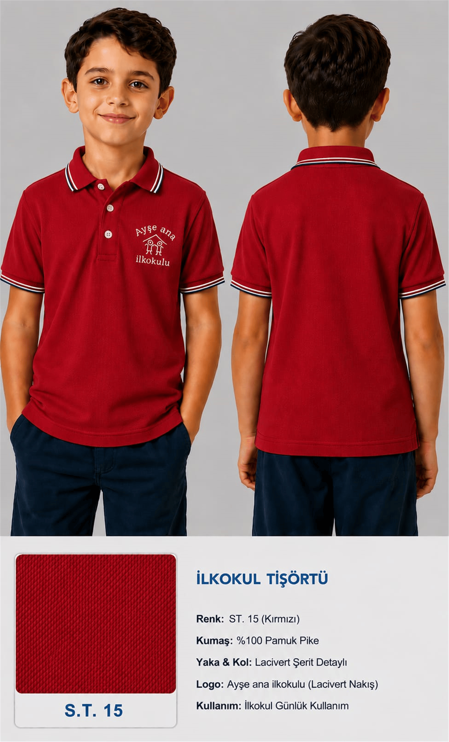 OKUL POLO YAKA KISA KOL