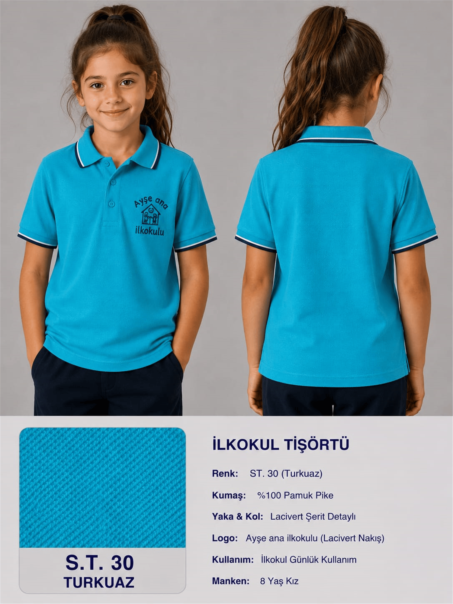 OKUL POLO YAKA KISA KOL