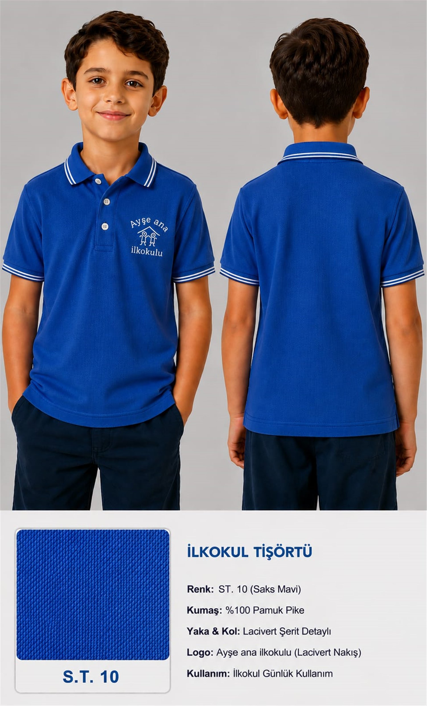 OKUL POLO YAKA KISA KOL
