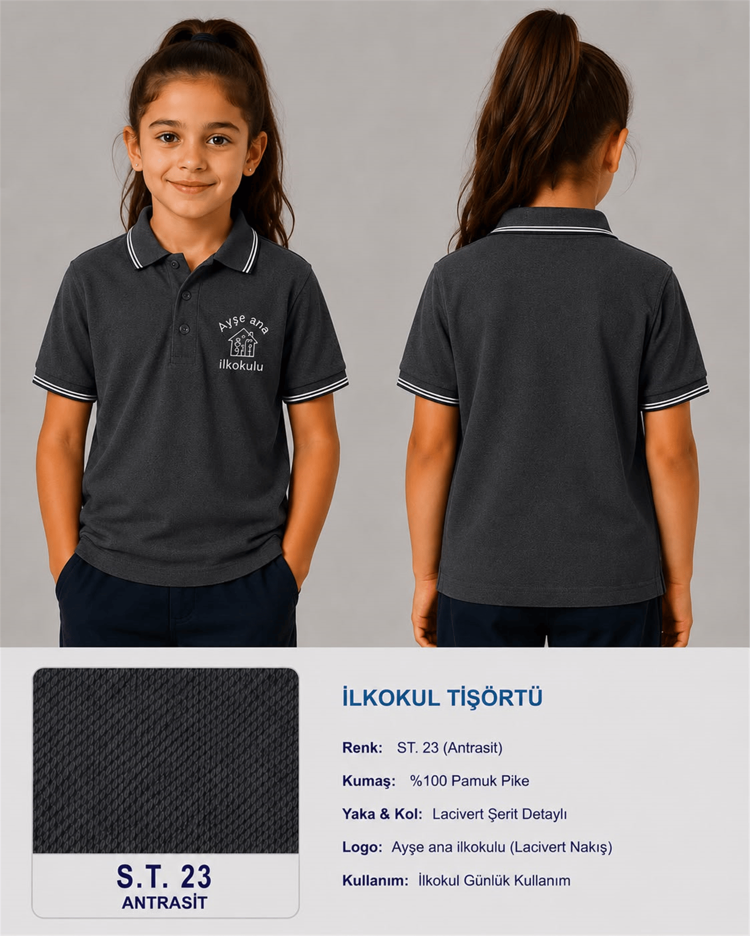 OKUL POLO YAKA KISA KOL
