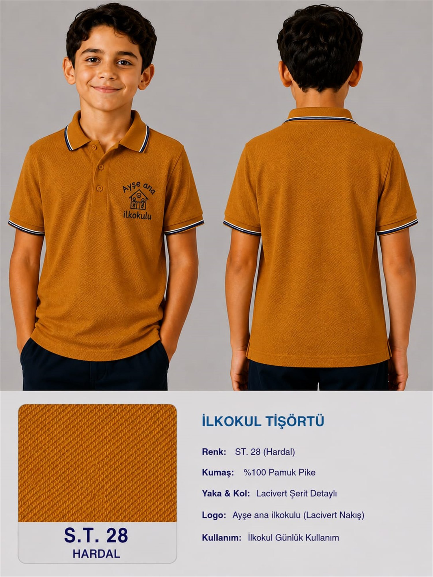 OKUL POLO YAKA KISA KOL