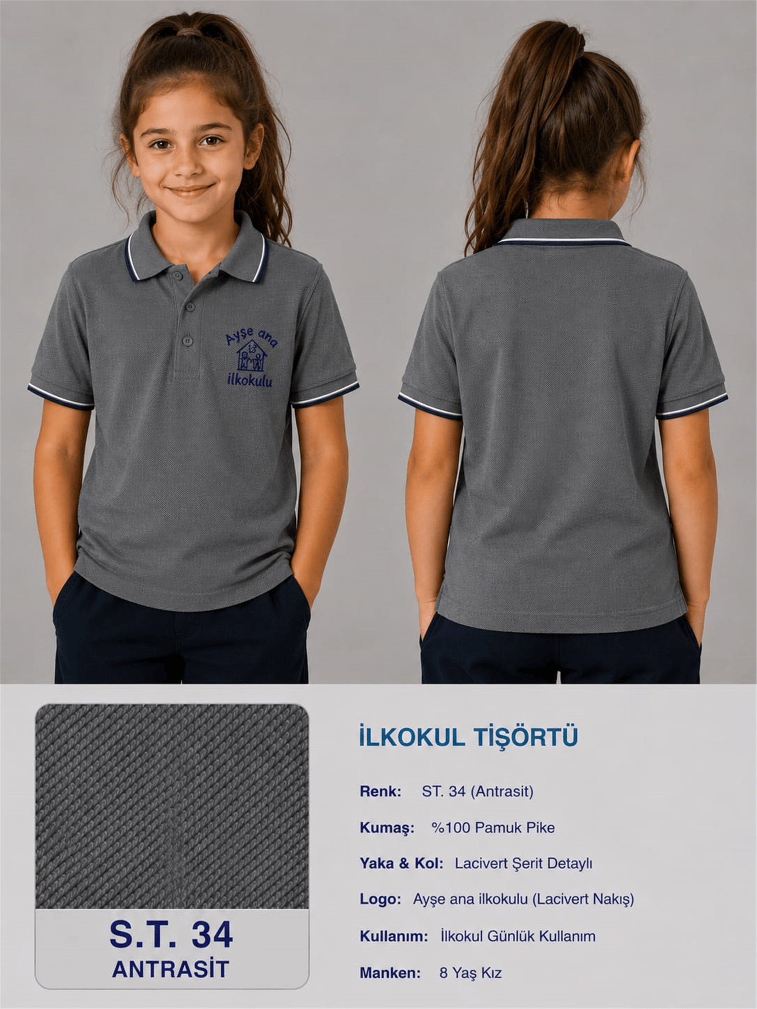 OKUL POLO YAKA KISA KOL