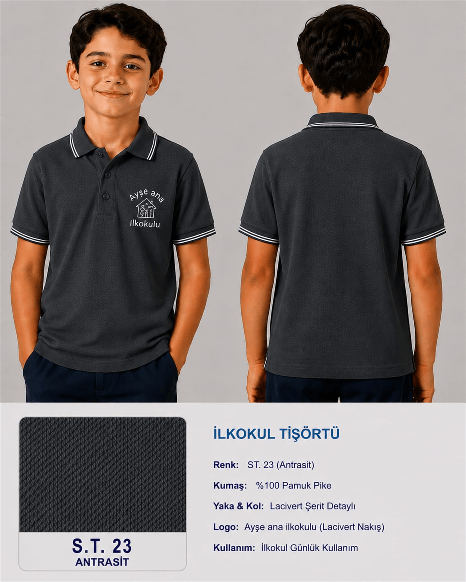 OKUL POLO YAKA KISA KOL