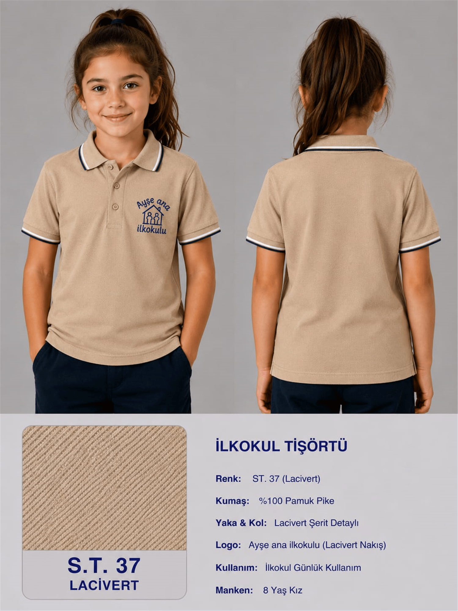 OKUL POLO YAKA KISA KOL