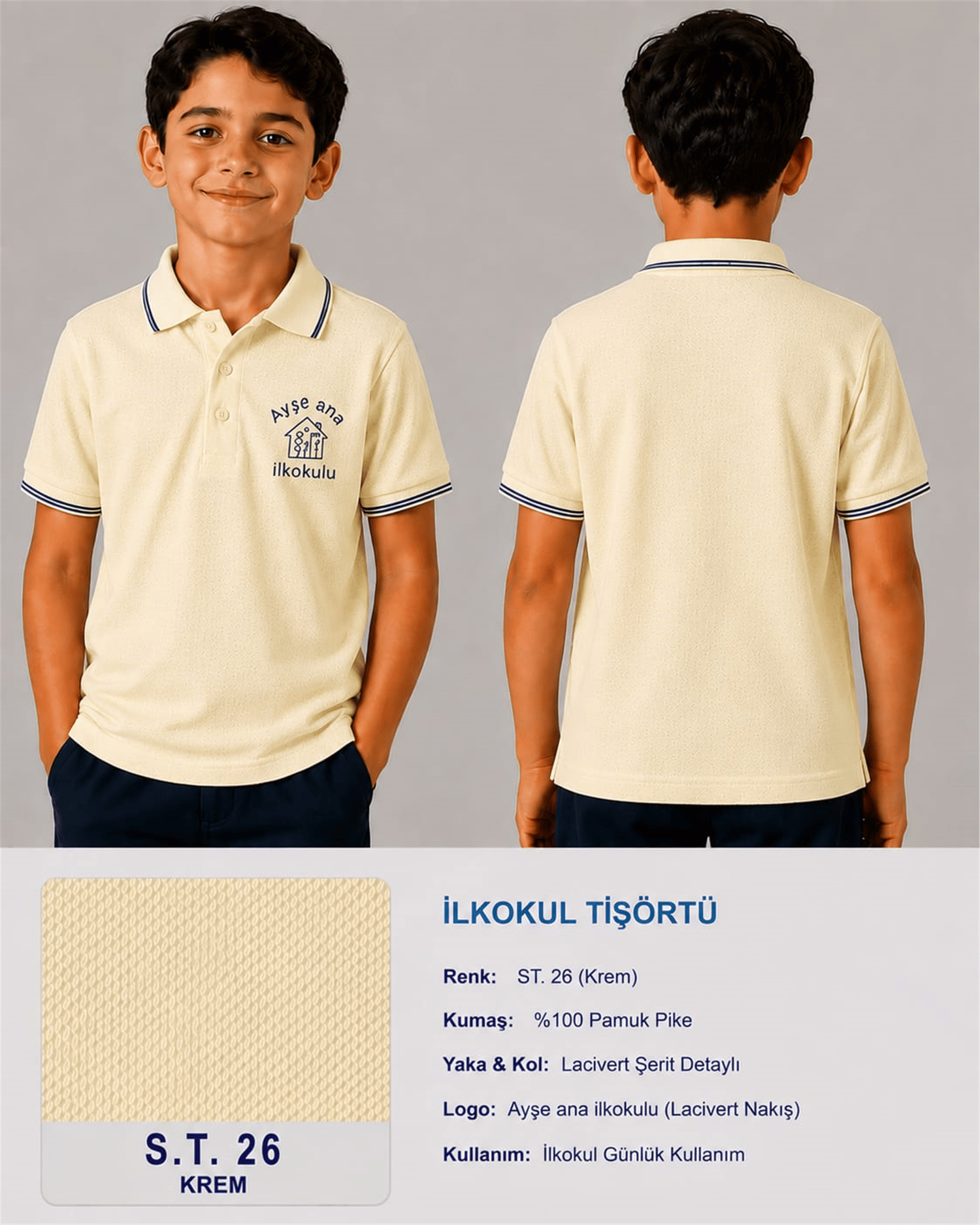 OKUL POLO YAKA KISA KOL