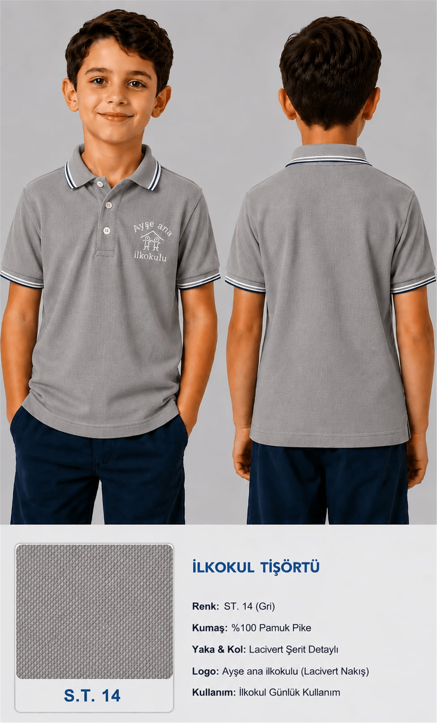 OKUL POLO YAKA KISA KOL