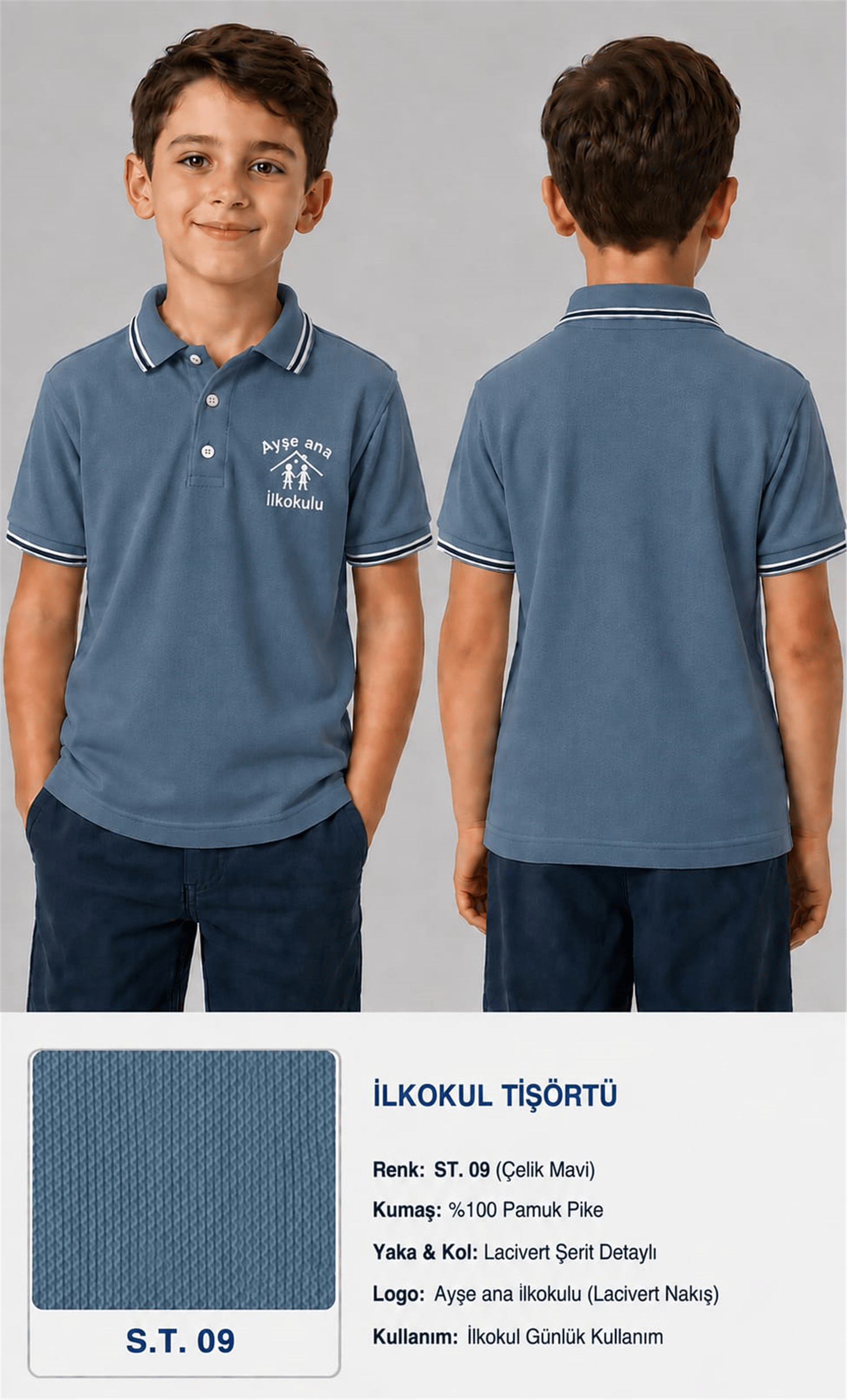 OKUL POLO YAKA KISA KOL