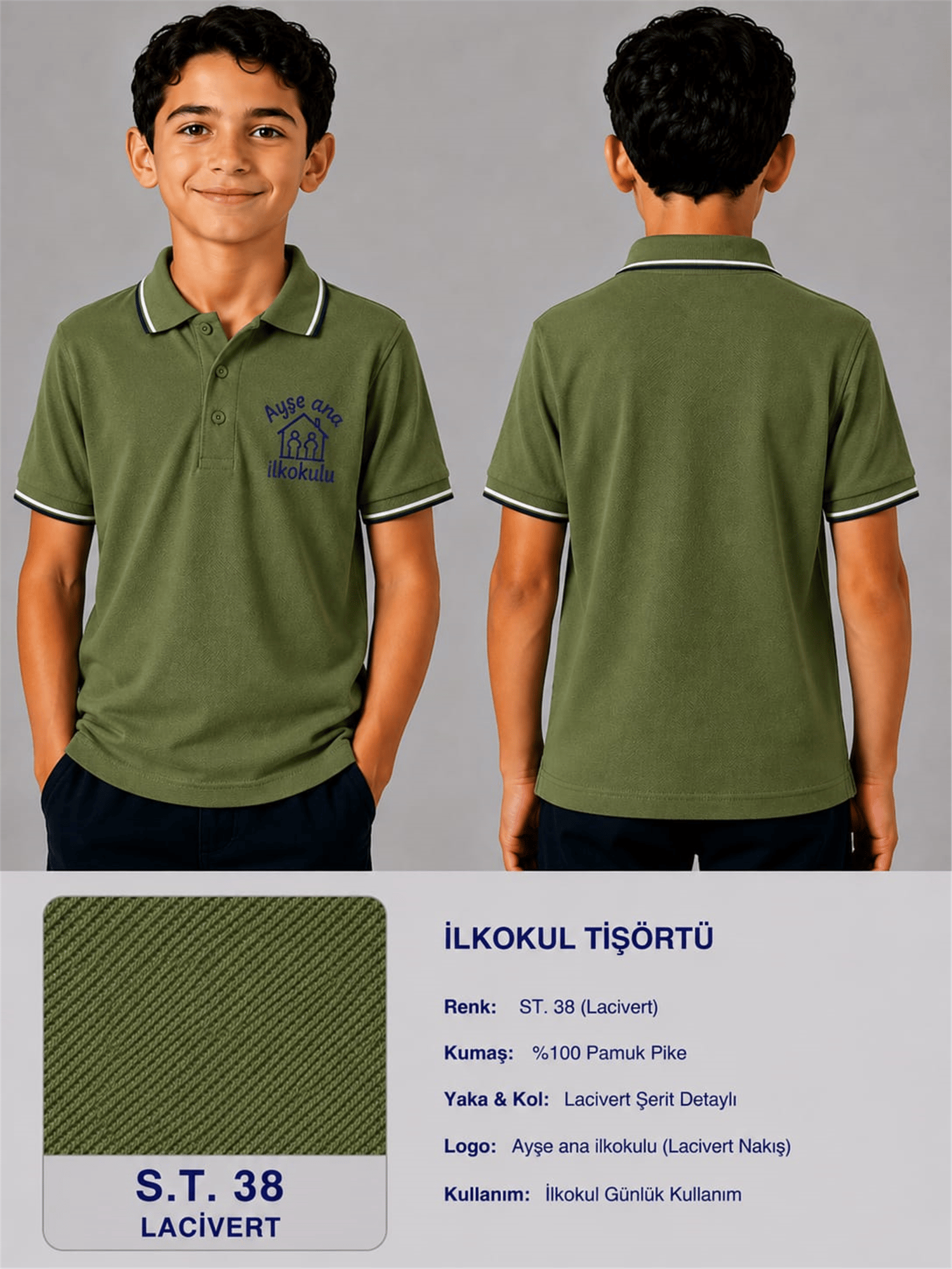OKUL POLO YAKA KISA KOL