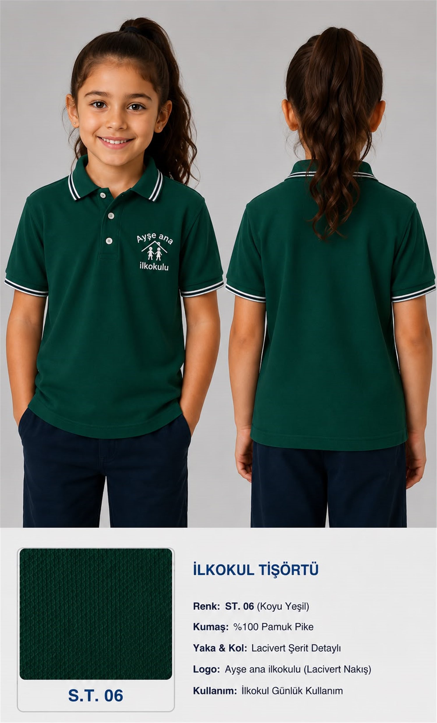 OKUL POLO YAKA KISA KOL