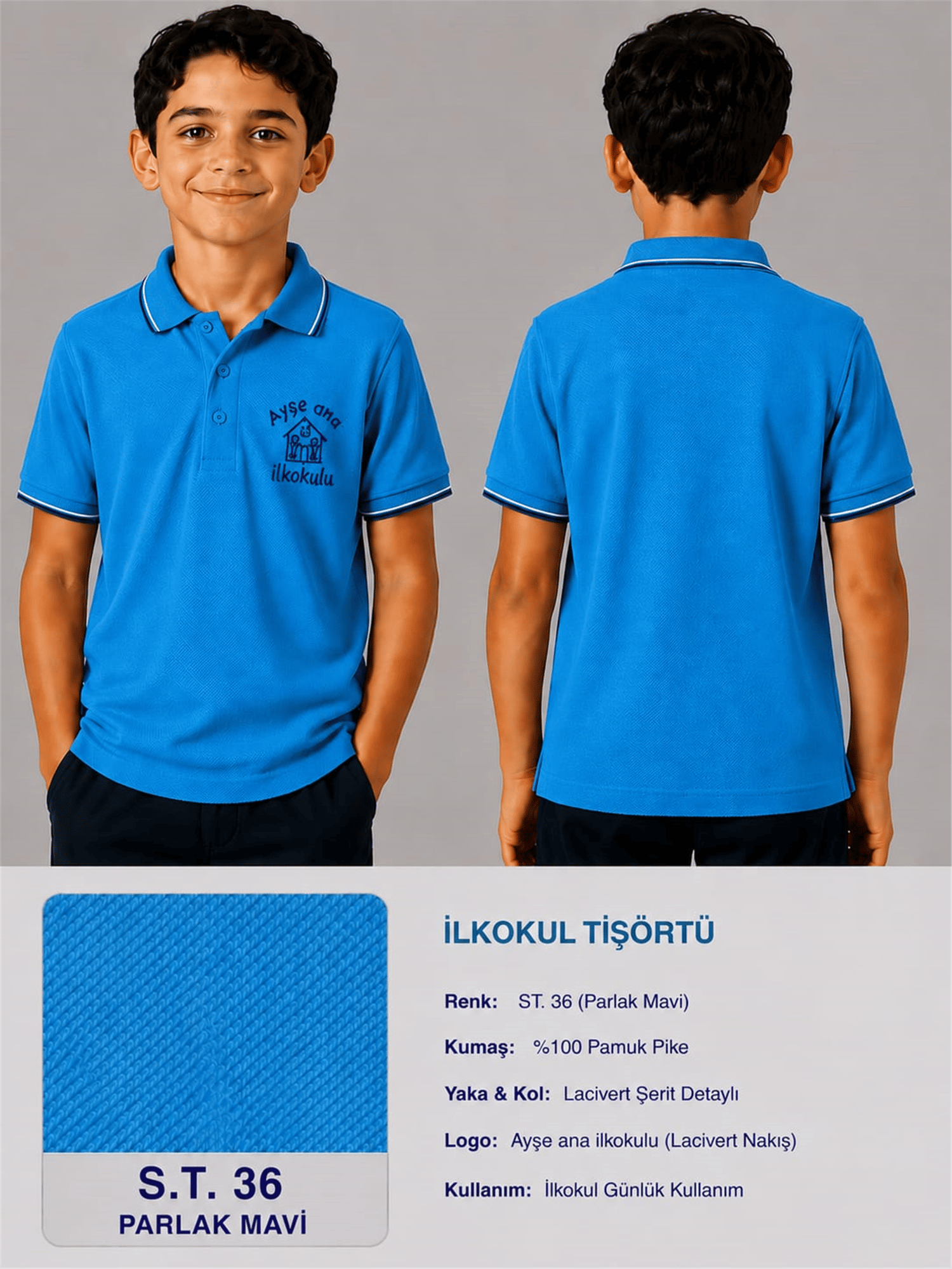 OKUL POLO YAKA KISA KOL