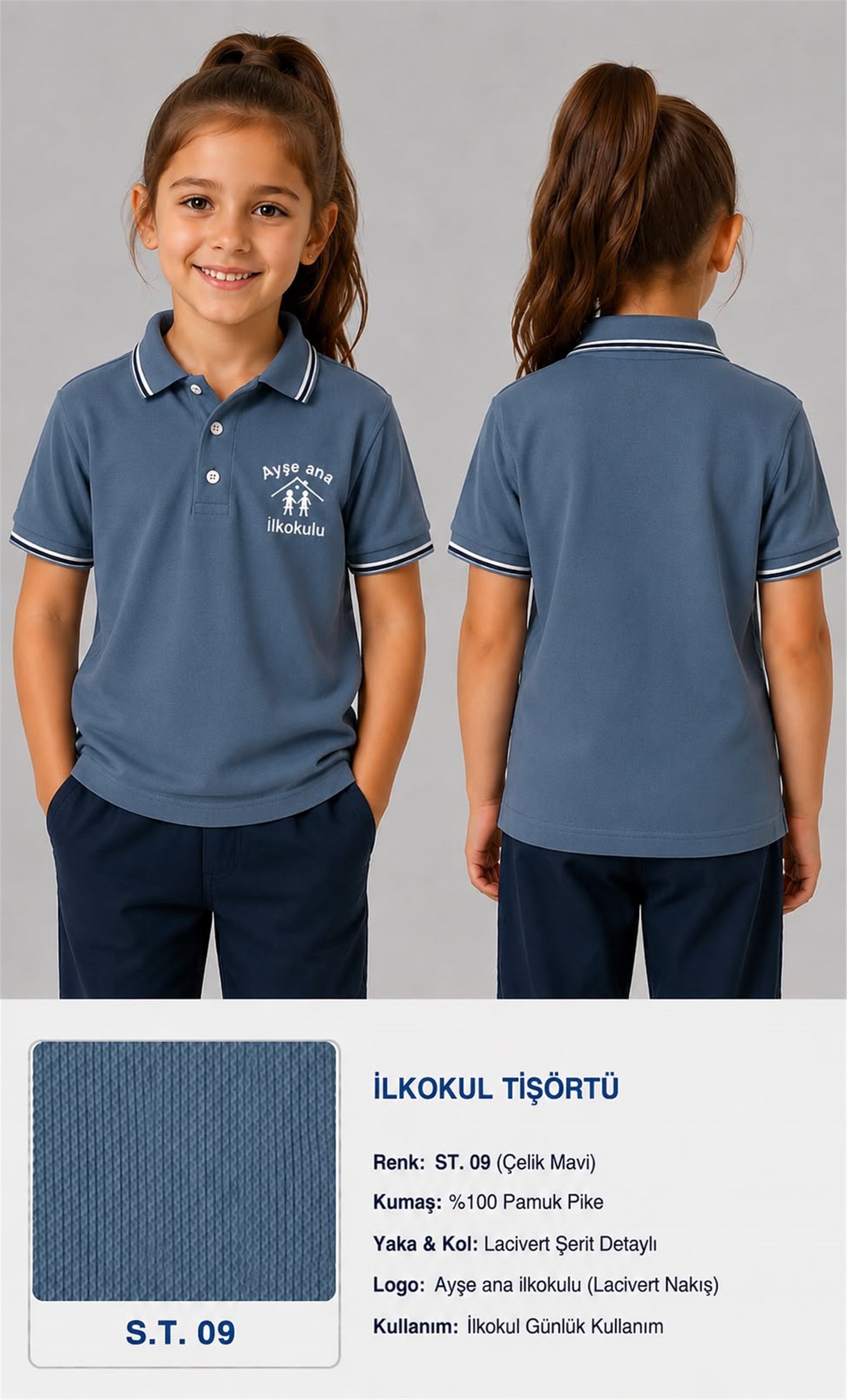 OKUL POLO YAKA KISA KOL