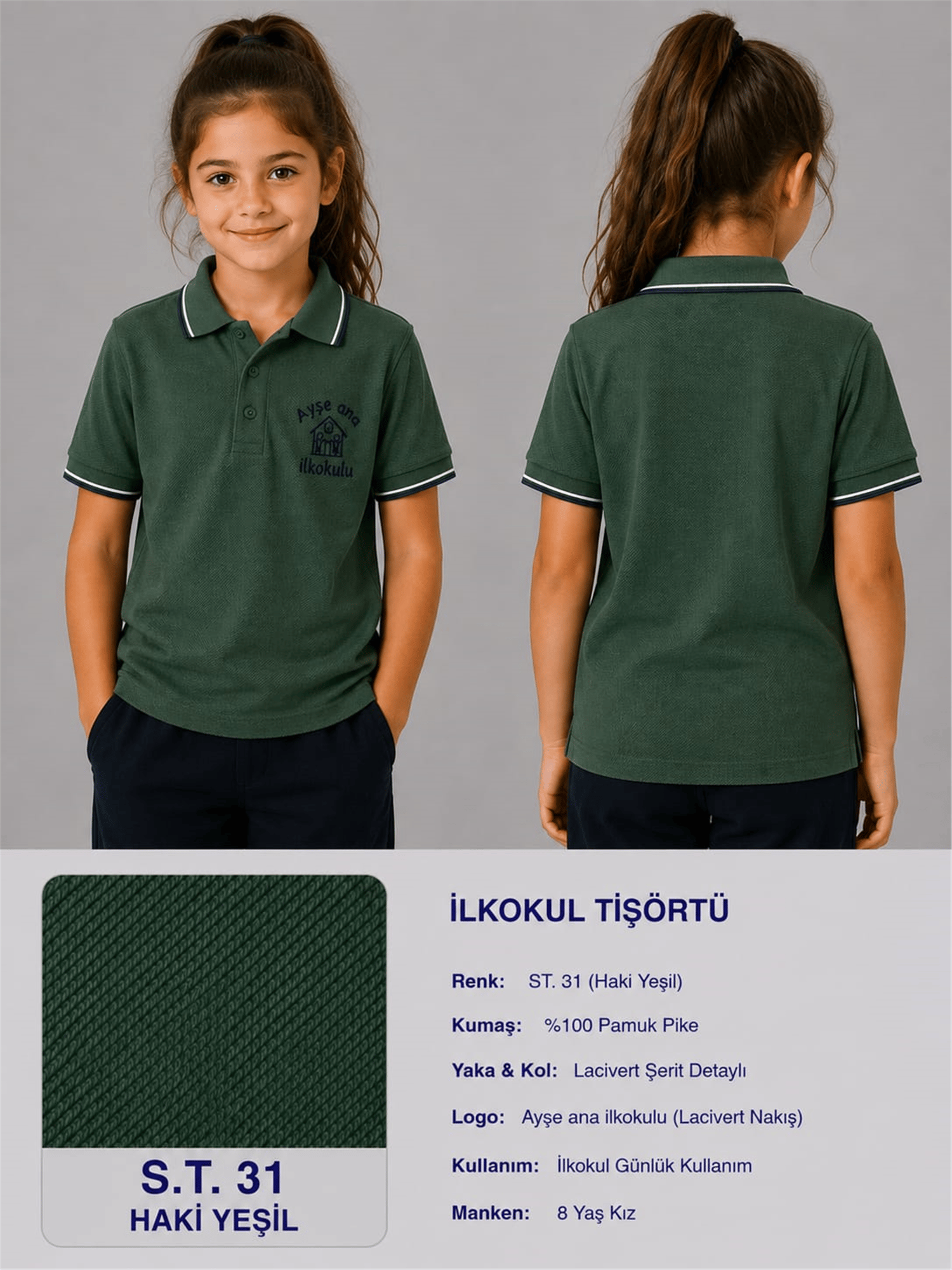 OKUL POLO YAKA KISA KOL