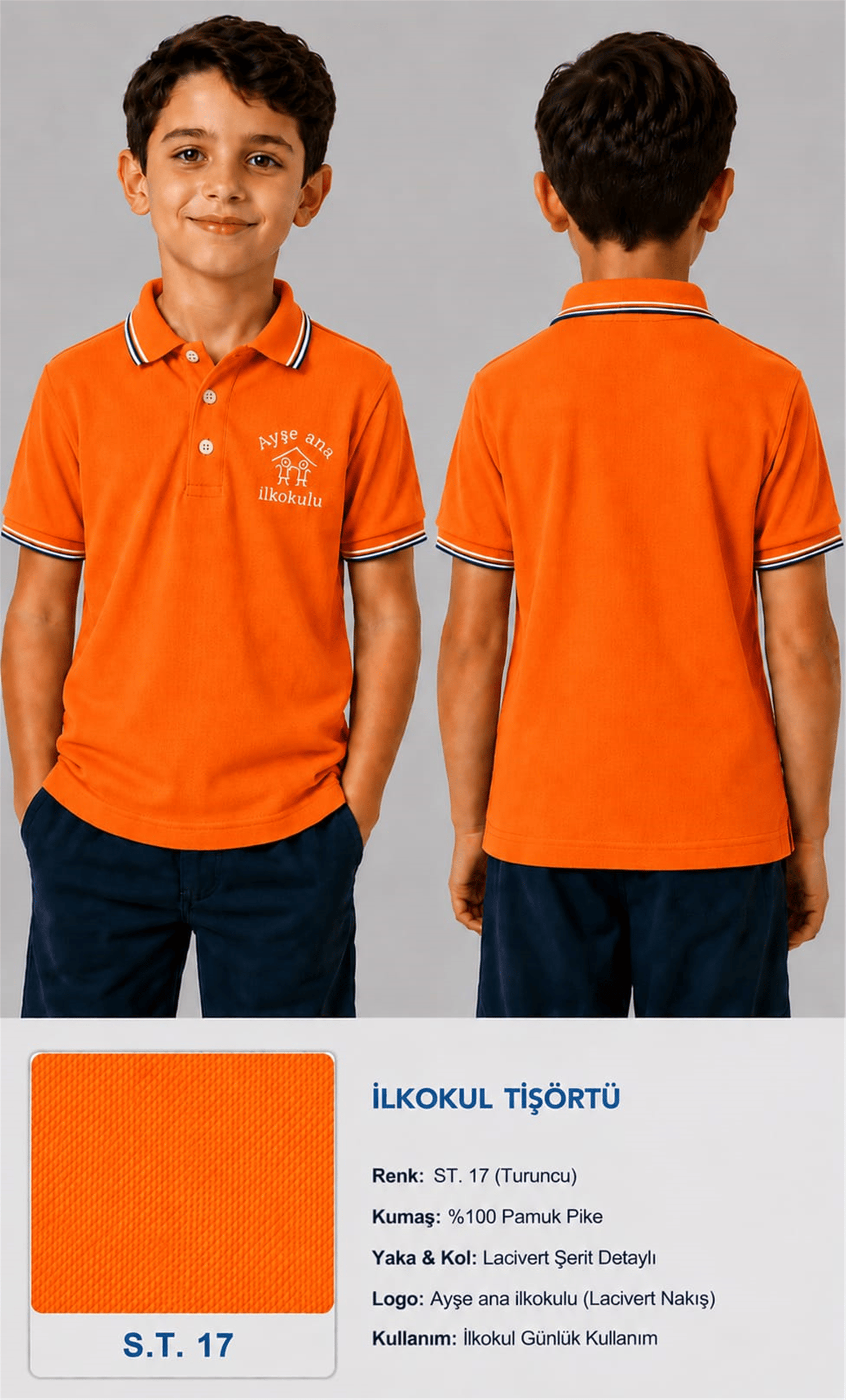 OKUL POLO YAKA KISA KOL