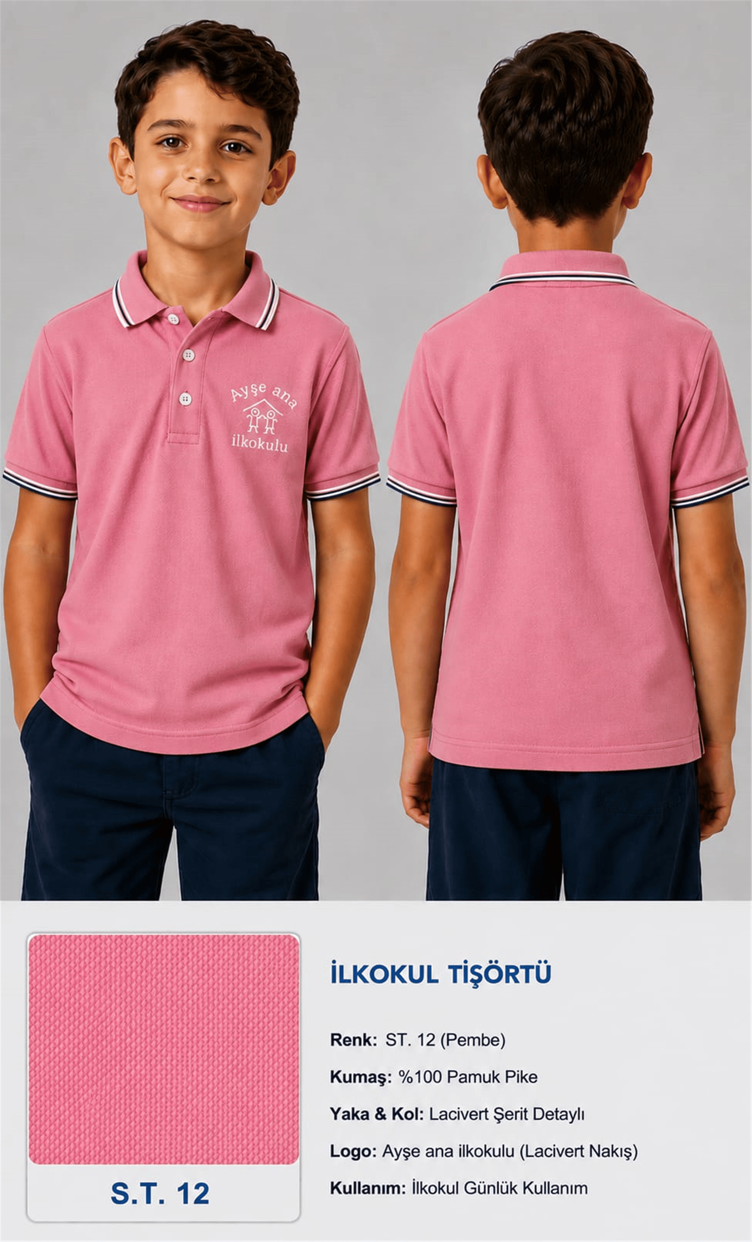 OKUL POLO YAKA KISA KOL