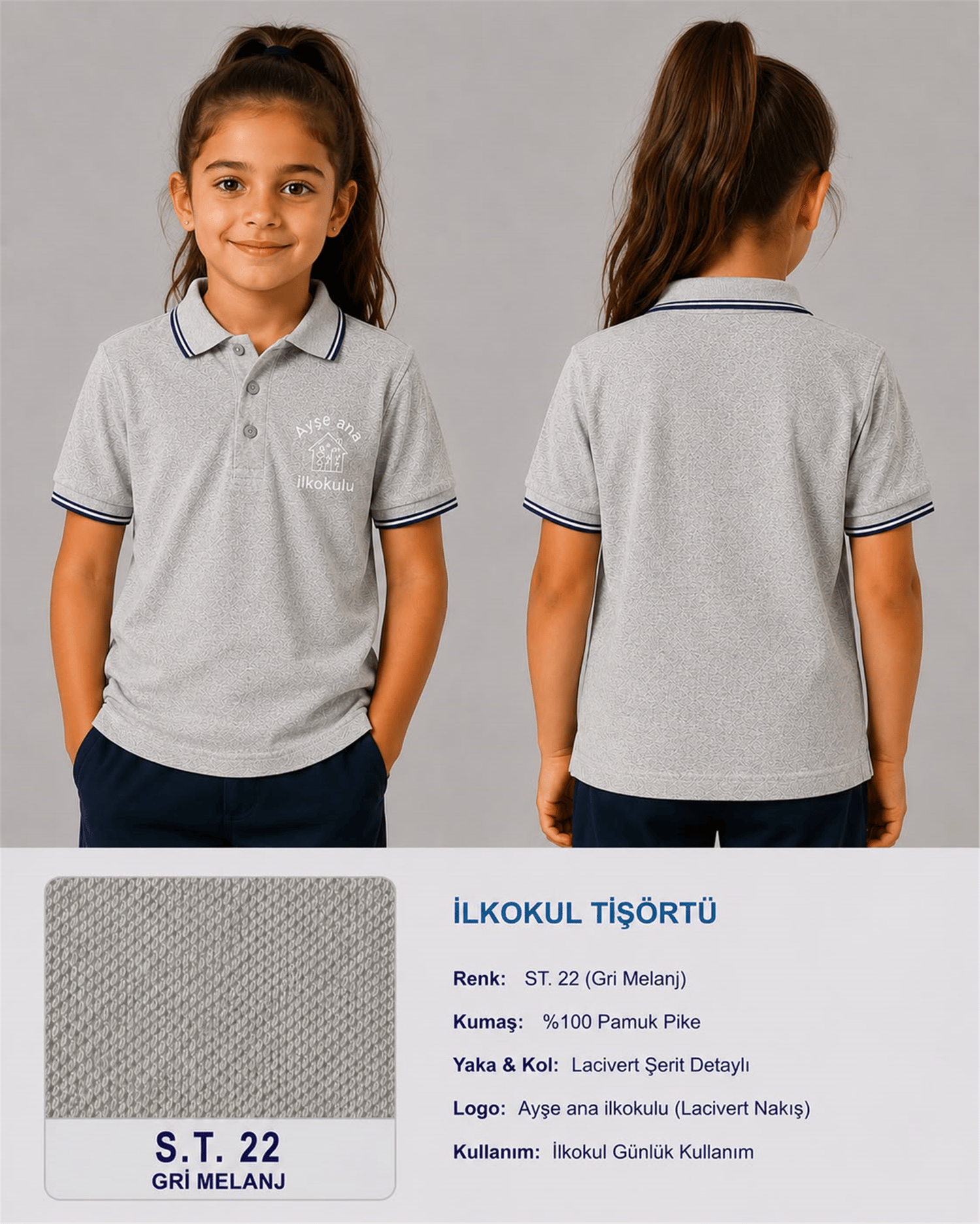 OKUL POLO YAKA KISA KOL