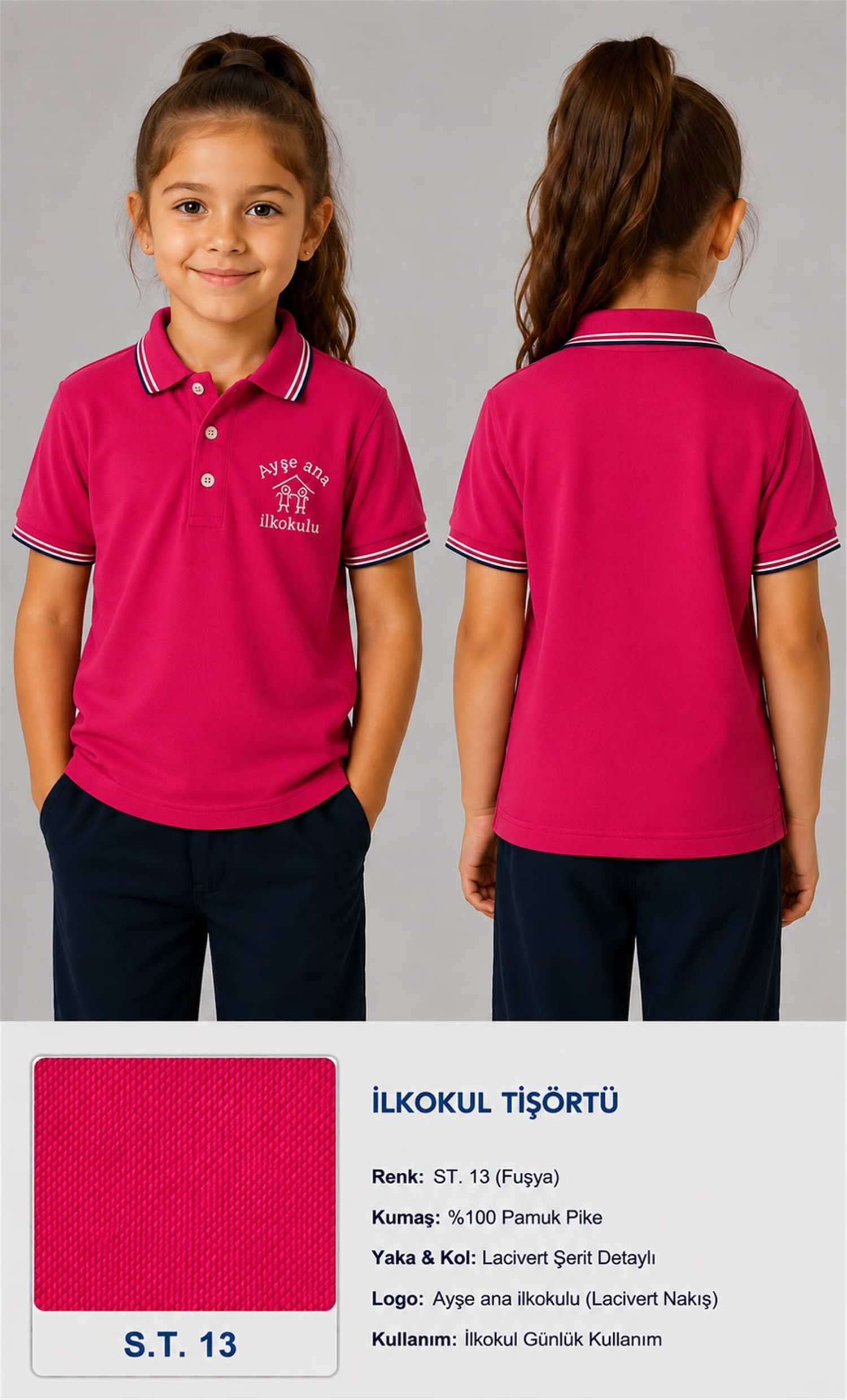 OKUL POLO YAKA KISA KOL