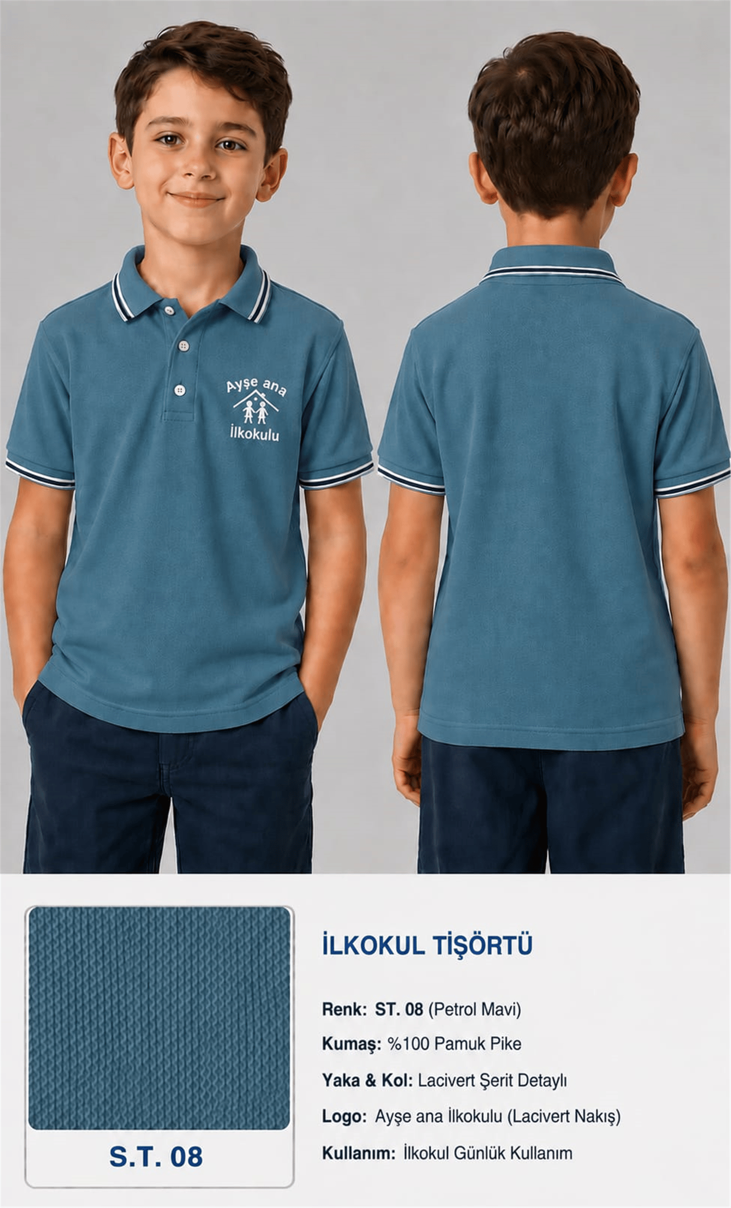 OKUL POLO YAKA KISA KOL