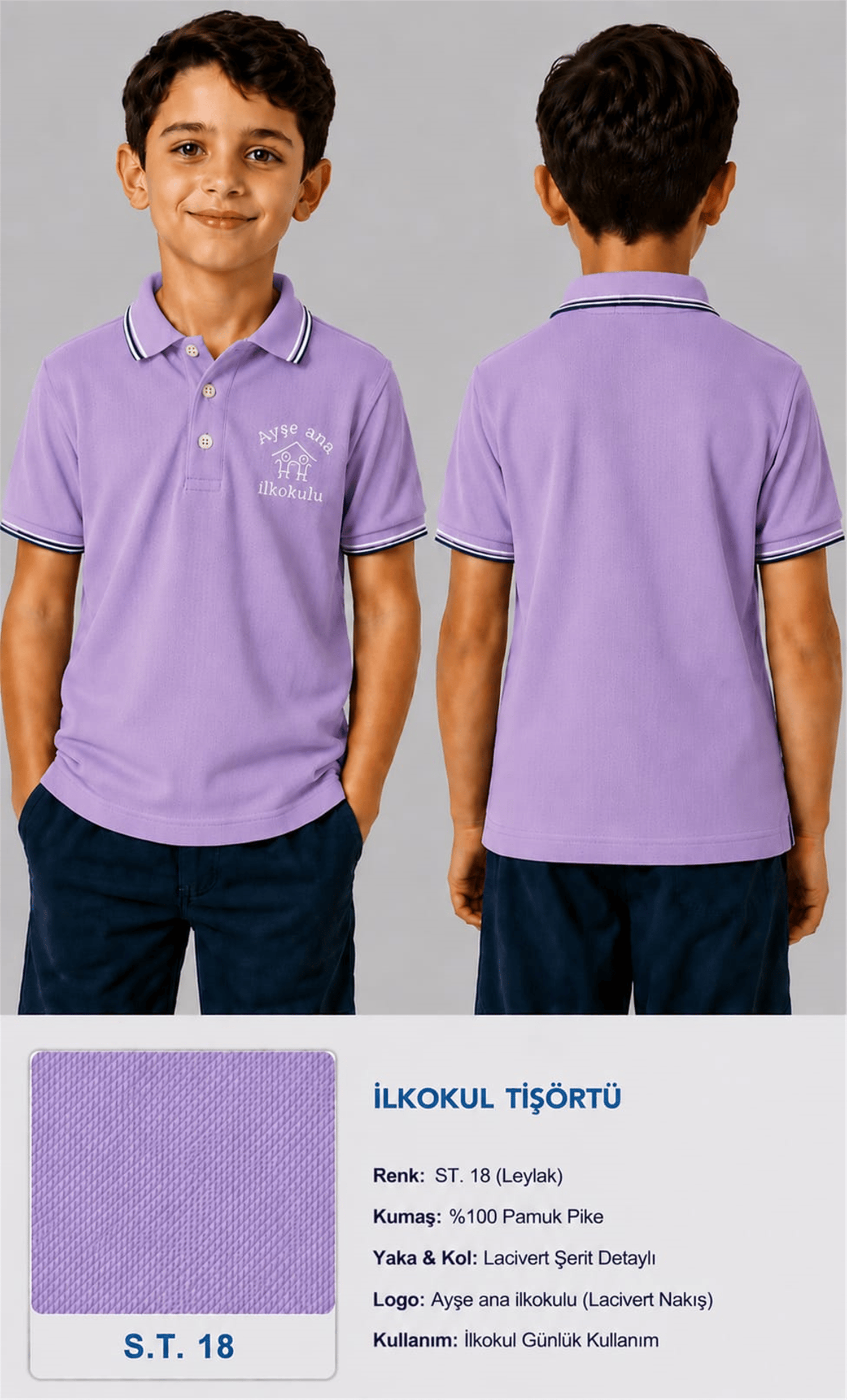 OKUL POLO YAKA KISA KOL
