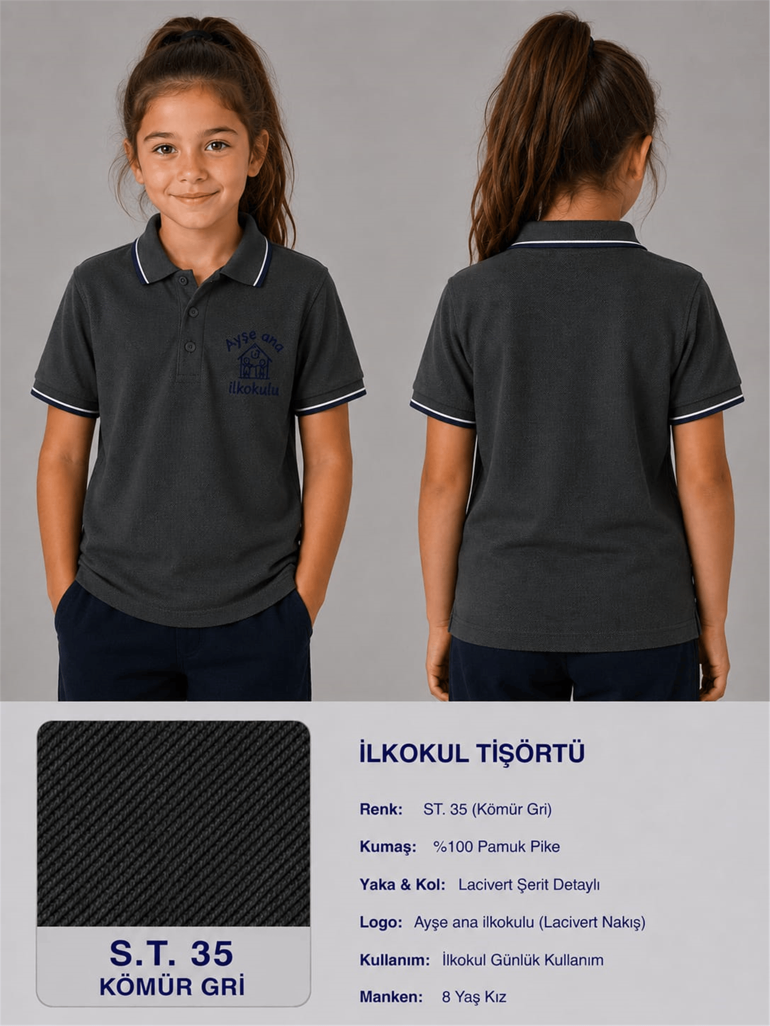 OKUL POLO YAKA KISA KOL