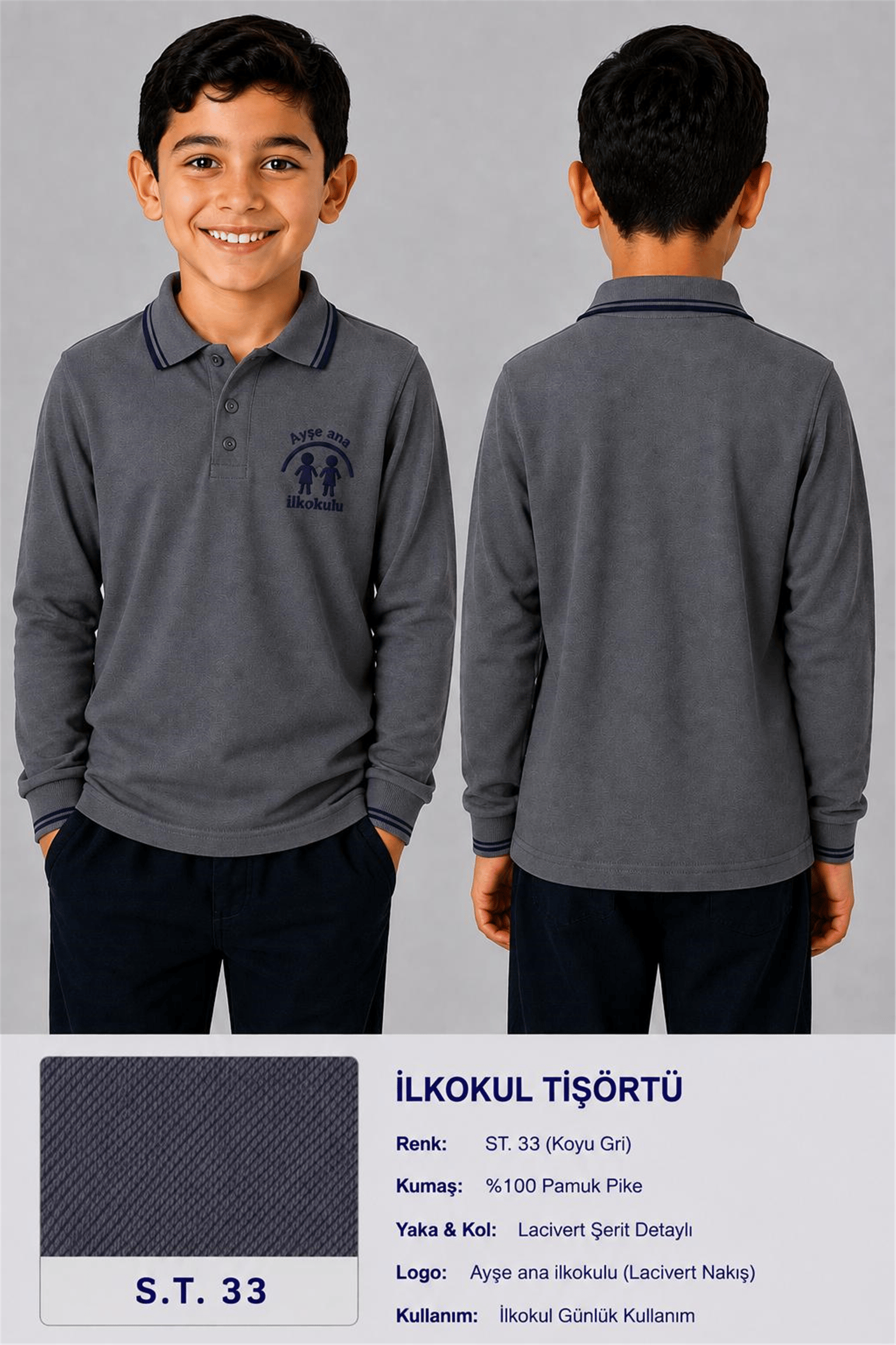 OKUL POLO YAKA UZUN KOL